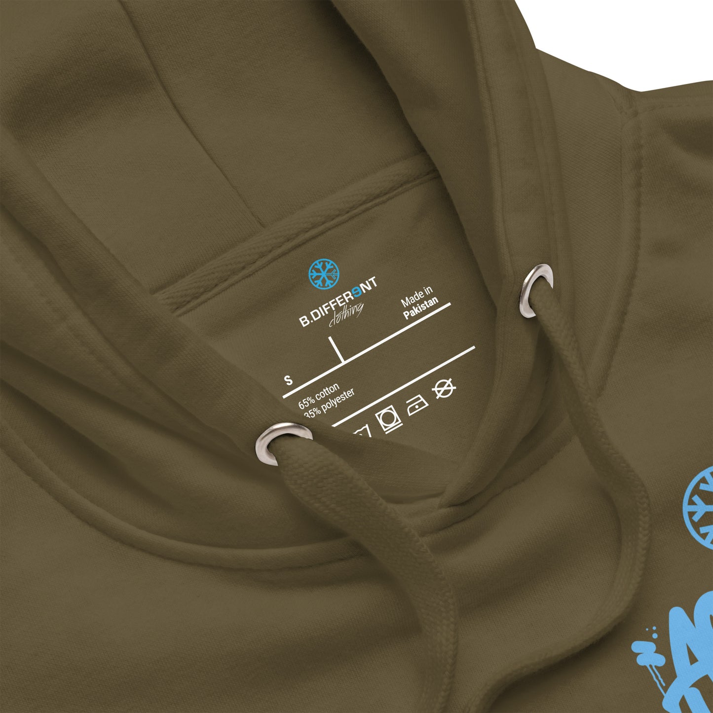 Green-ACAB Graffiti Character Hoodie from B.Different Clothing, collar, graffiti-inspired streetwear