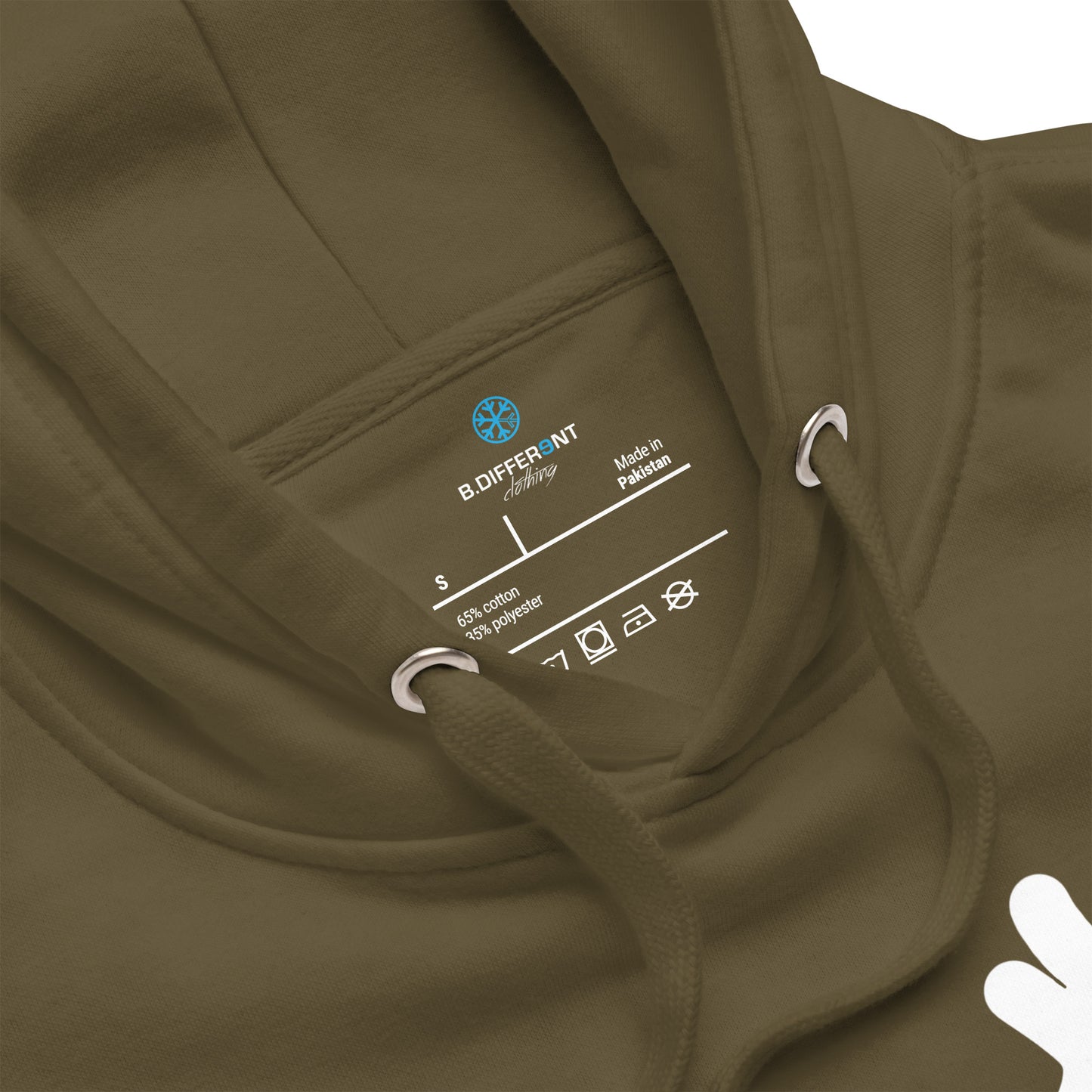 Green-Loner Graffiti Tag Hoodie from B.Different Clothing, collar, graffiti-inspired streetwear