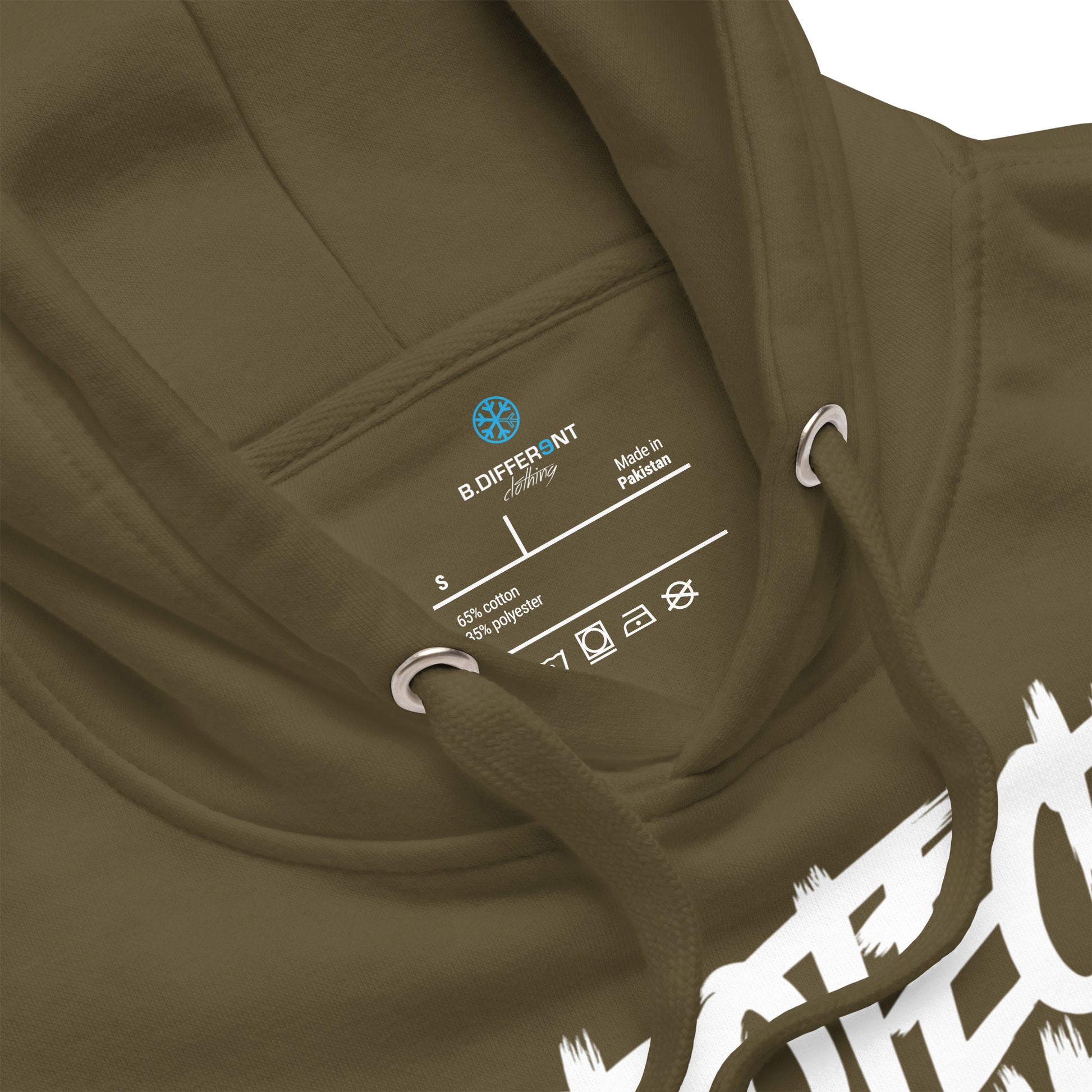 Green-Protect Your Vibe Graffiti Tag hoodie from B.Different Clothing, collar, graffiti-inspired streetwear