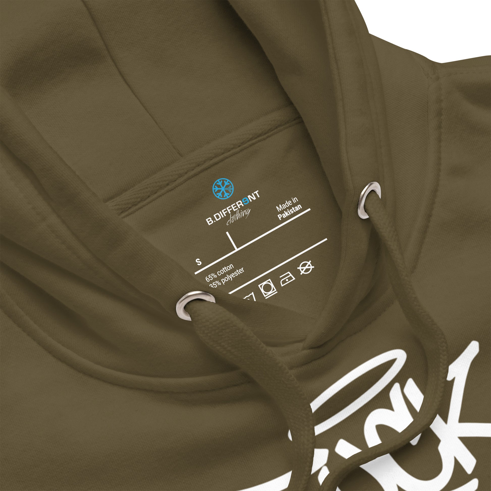 Green-Fuck The Vandal Squad Graffiti Hoodie from B.Different Clothing, collar, graffiti-inspired streetwear