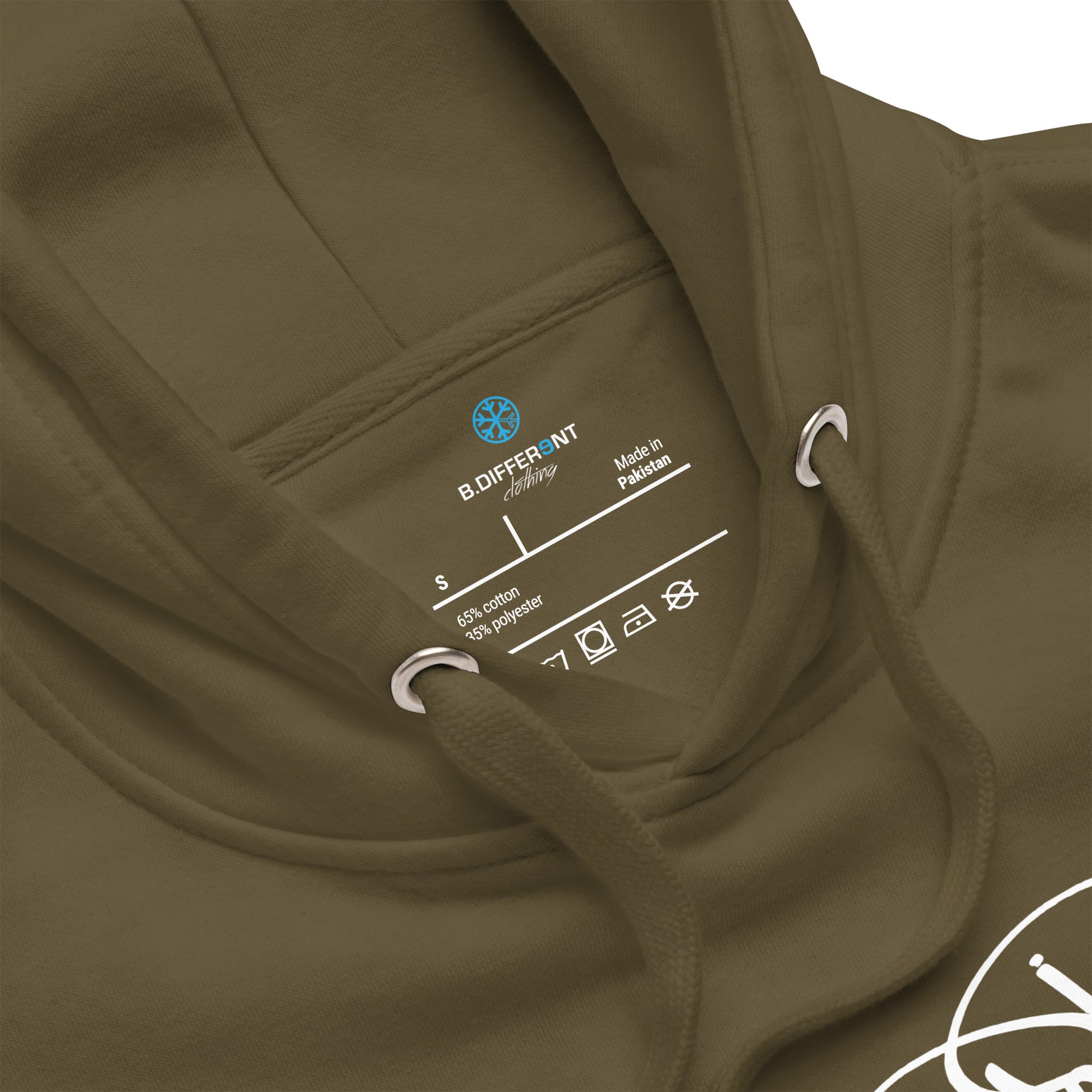 Green-Outcast Tag Hoodie by Graffiti Dad from B.Different Clothing, collar, graffiti-inspired streetwear