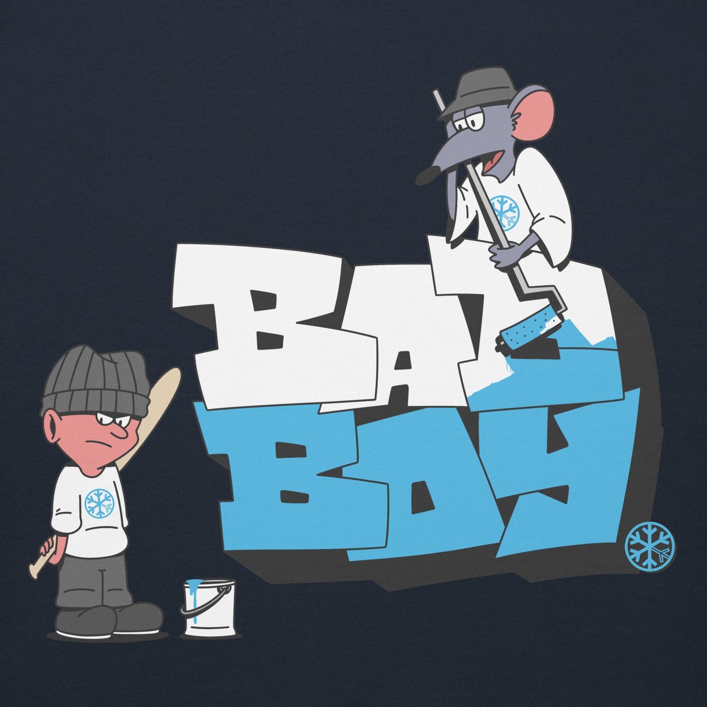 Navy-Bad Boy Graffiti Hoodie from B.Different Clothing, graphic, graffiti-inspired streetwear