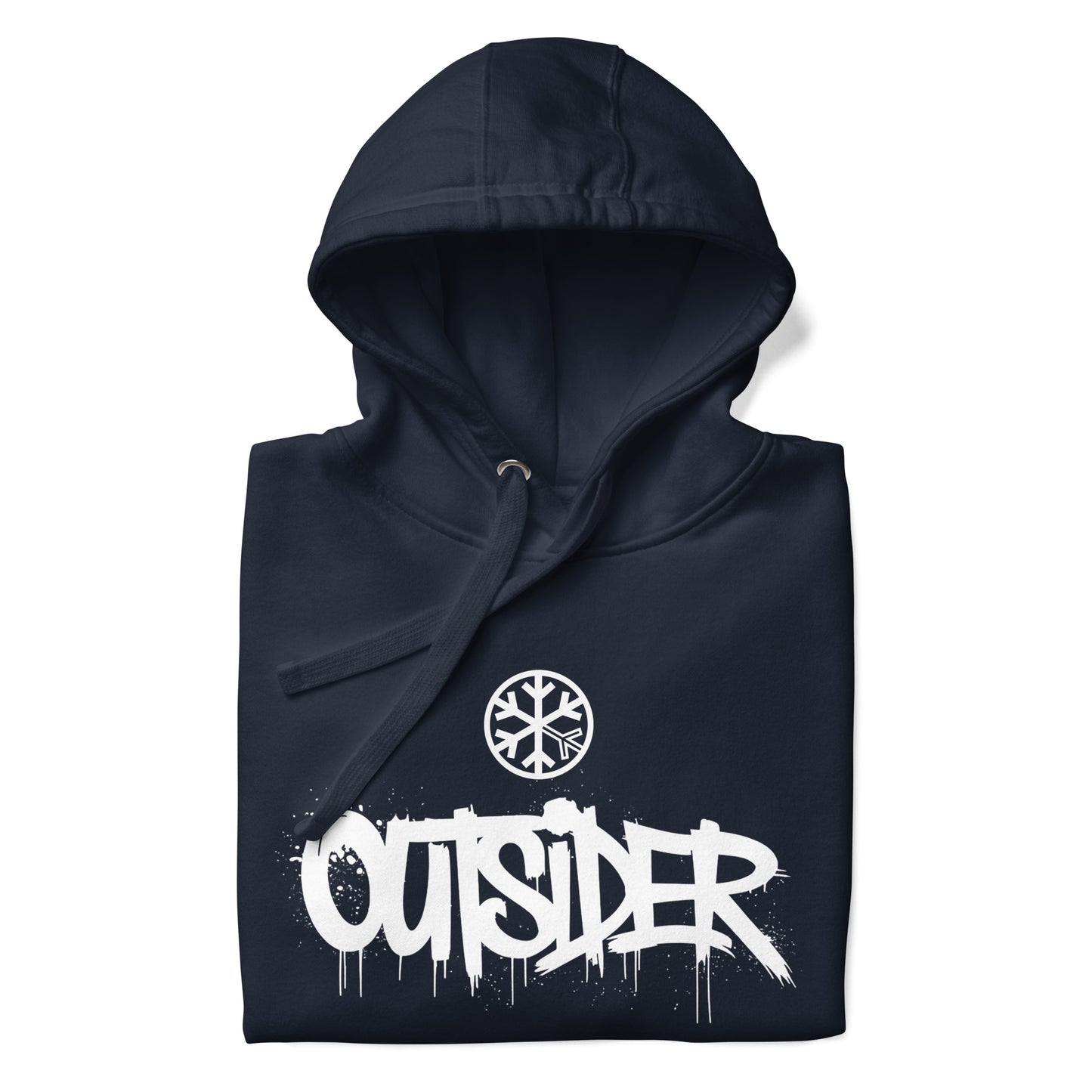 Navy-Outsider Graffiti Tag Sweatshirt from B.Different Clothing, folded, graffiti-inspired streetwear