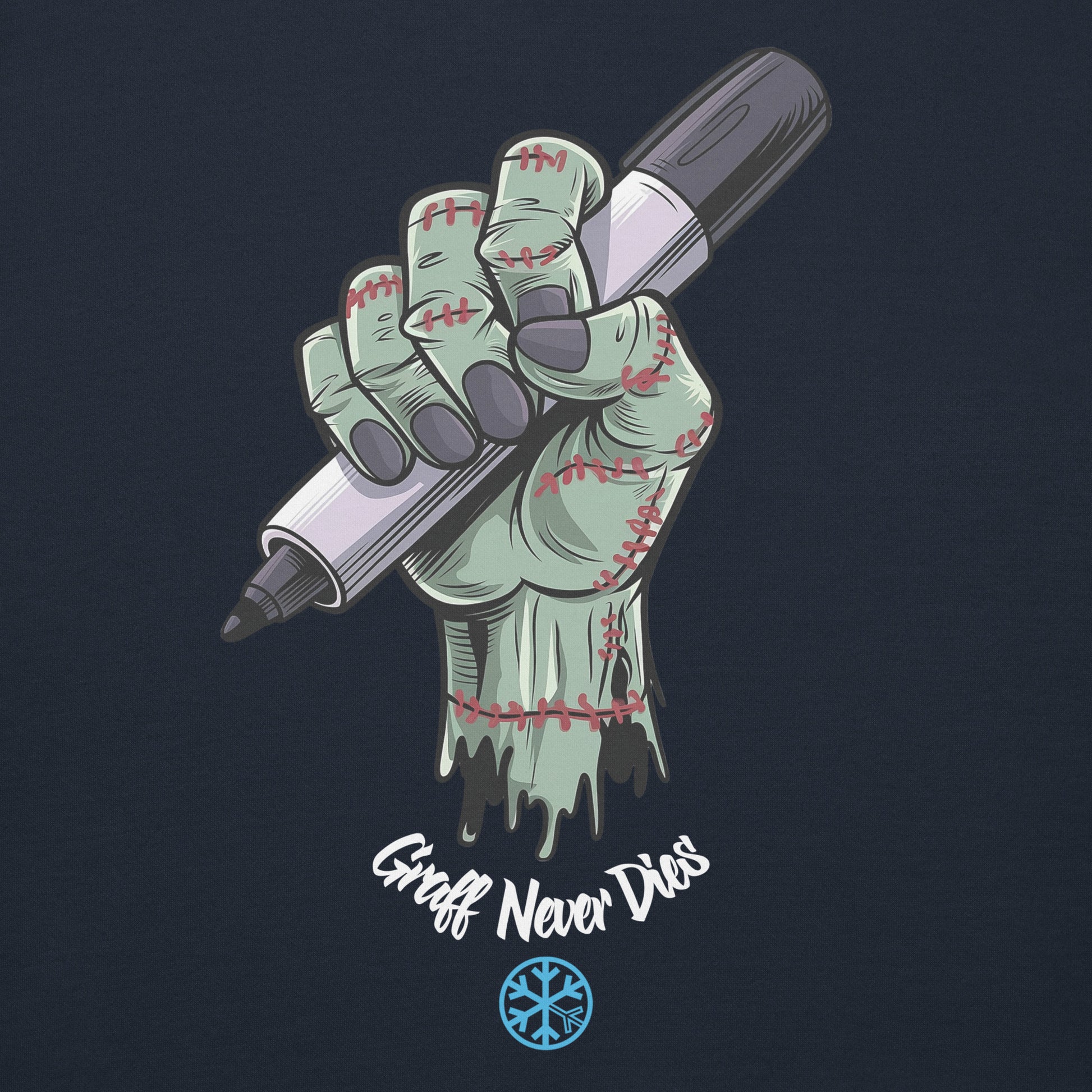 Navy-Thing Graffiti Hoodie from B.Different Clothing, graphic, graffiti-inspired streetwear