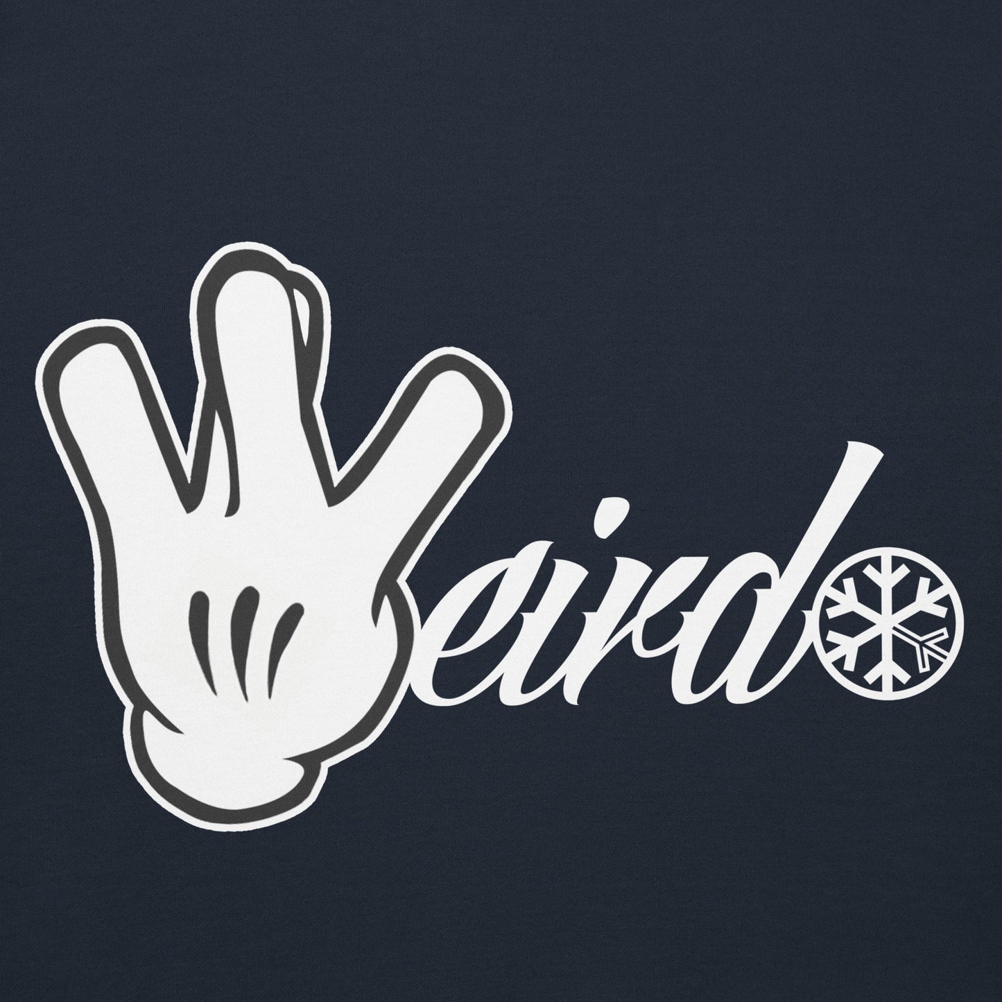 Navy-Weirdo Hand Sign Hoodie from B.Different Clothing, graphic, graffiti-inspired streetwear