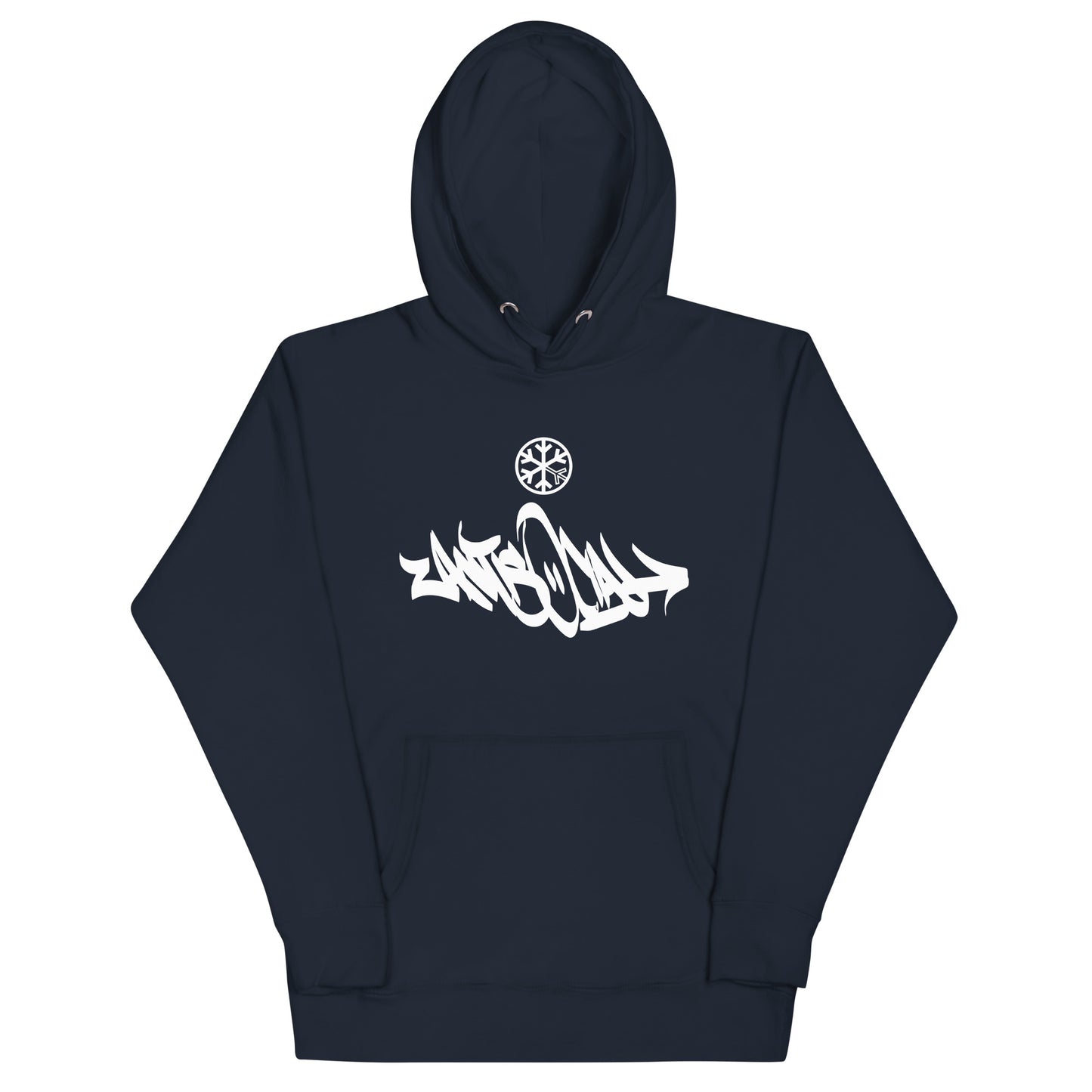 Navy-Antisocial Graffiti Tag Hoodie from B.Different Clothing, front view, graffiti-inspired streetwear