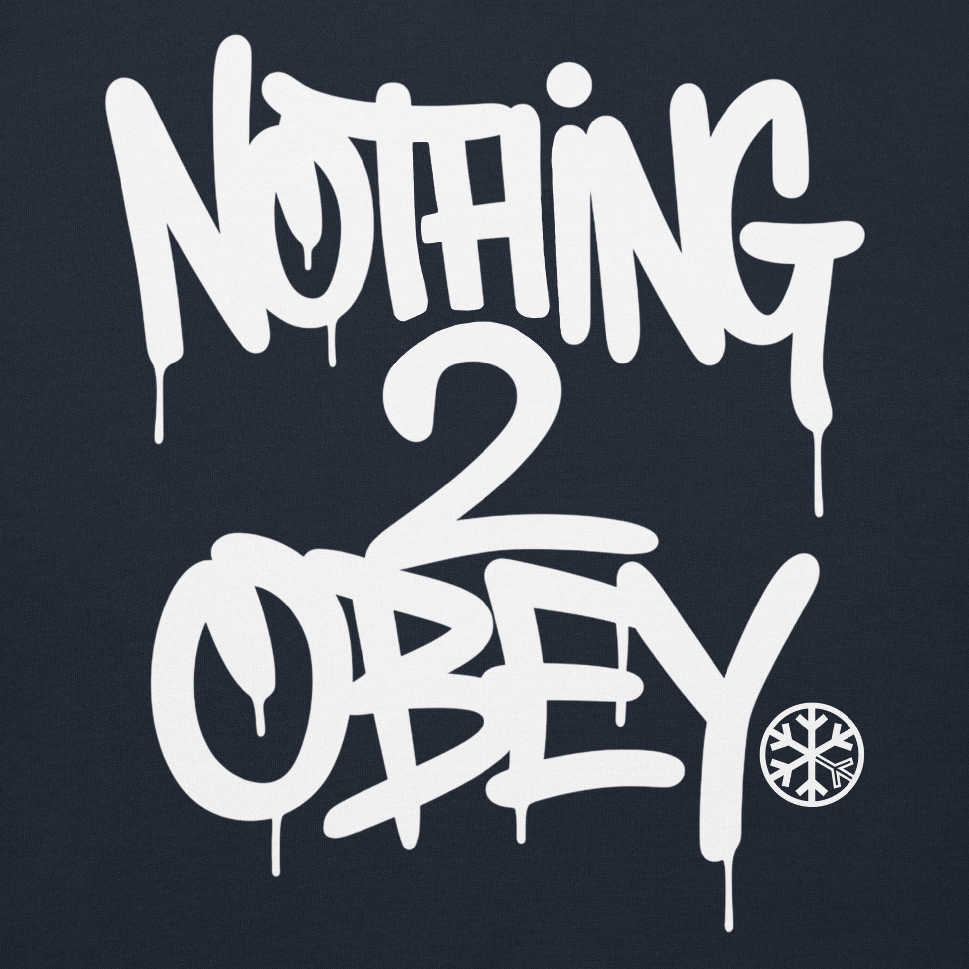 Navy-Nothing 2 Obey Graffiti Hoodie from B.Different Clothing, graphic, graffiti-inspired streetwear