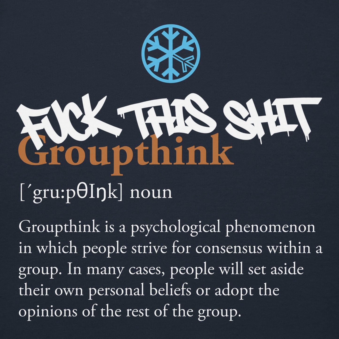 Navy-Groupthink Graffiti Hoodie from B.Different Clothing, graphic, graffiti-inspired streetwear