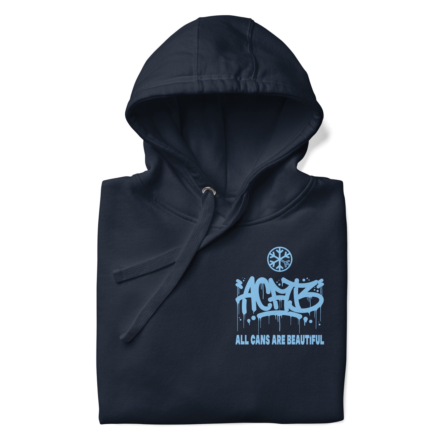 Navy-ACAB Graffiti Character Hoodie from B.Different Clothing, folded, graffiti-inspired streetwear