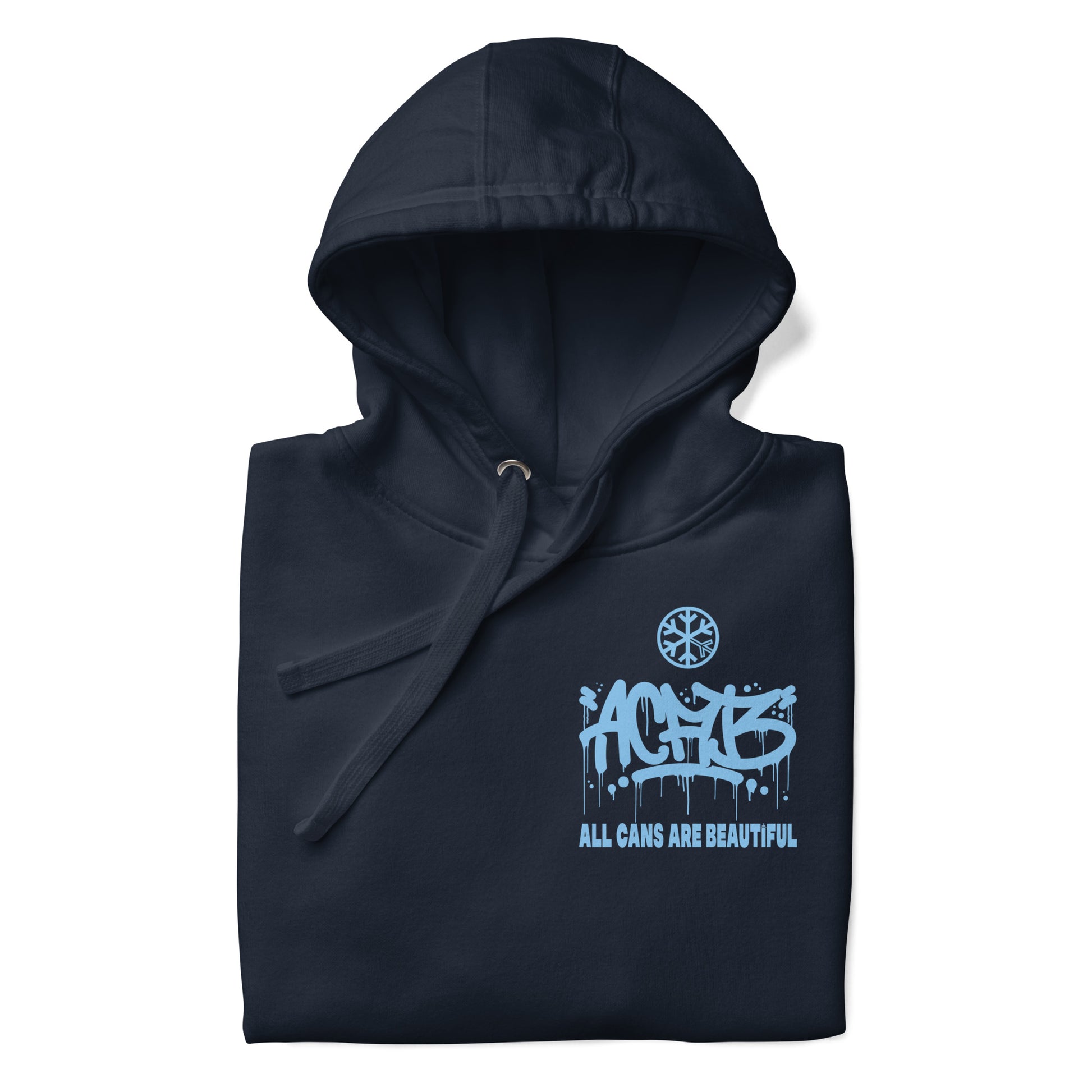 Navy-ACAB Graffiti Character Hoodie from B.Different Clothing, folded, graffiti-inspired streetwear