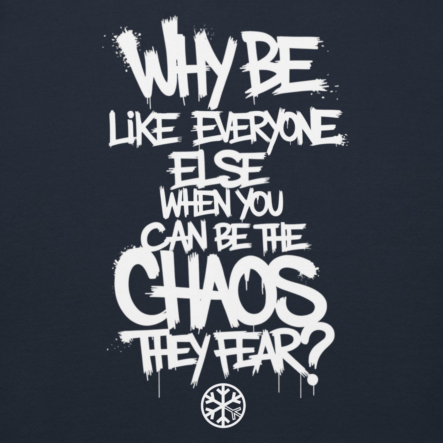 Navy-Chaos They Fear Graffiti Tag Hoodie from B.Different Clothing, graphic, graffiti-inspired streetwear
