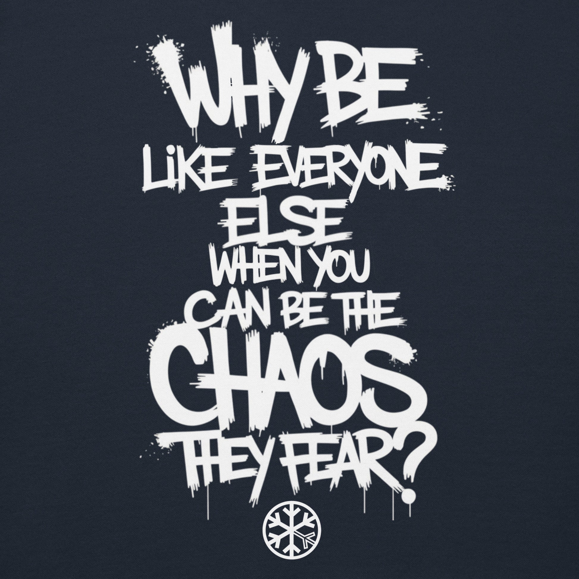 Navy-Chaos They Fear Graffiti Tag Hoodie from B.Different Clothing, graphic, graffiti-inspired streetwear