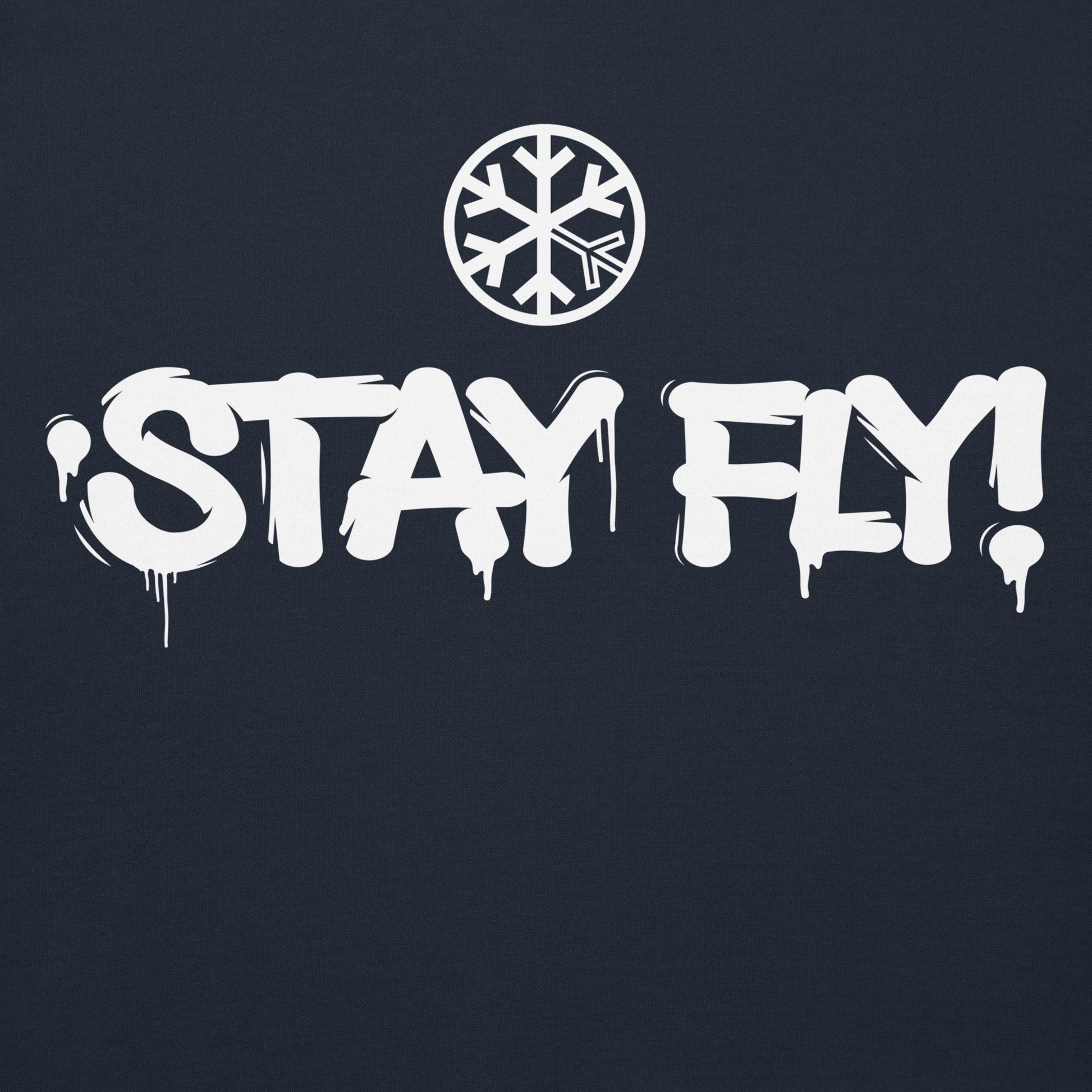 Navy-Stay Fly Graffiti Tag Hoodie from B.Different Clothing, graphic, graffiti-inspired streetwear