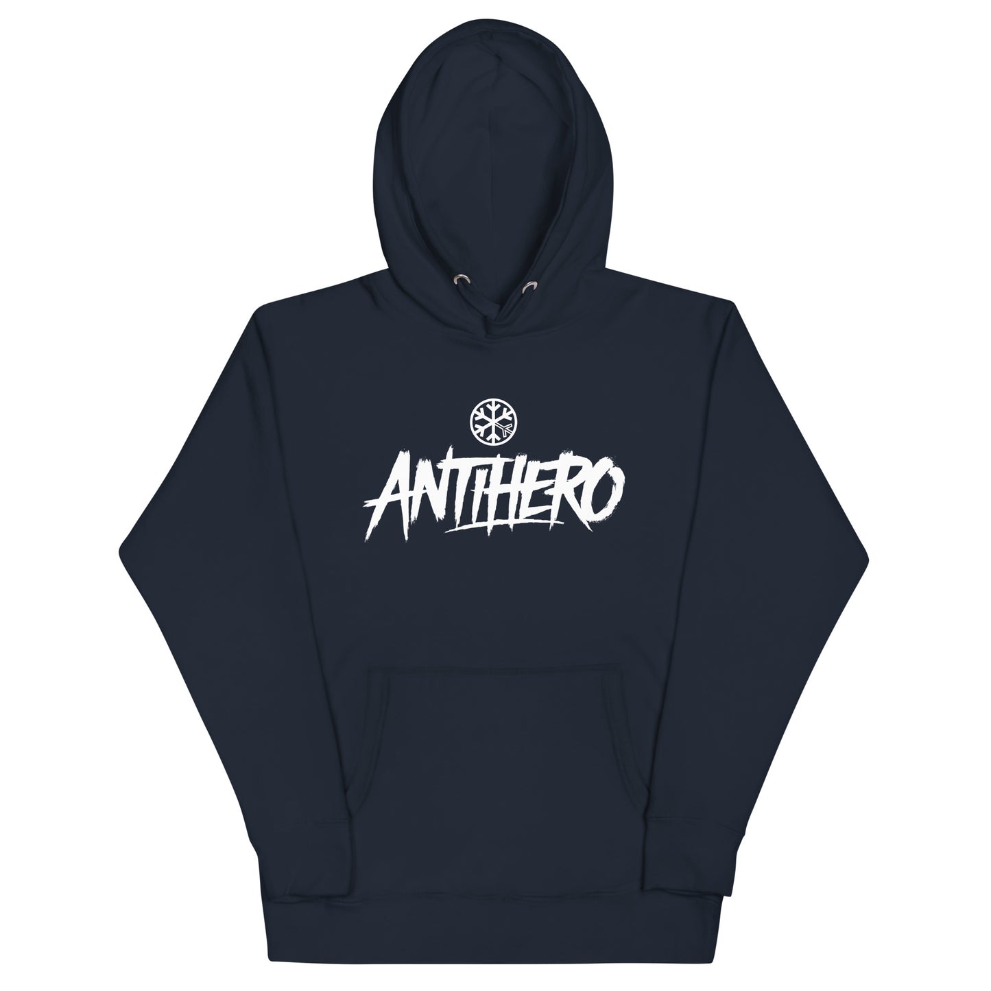 Navy-Antihero Graffiti Tag Hoodie from B.Different Clothing, front view, graffiti-inspired streetwear