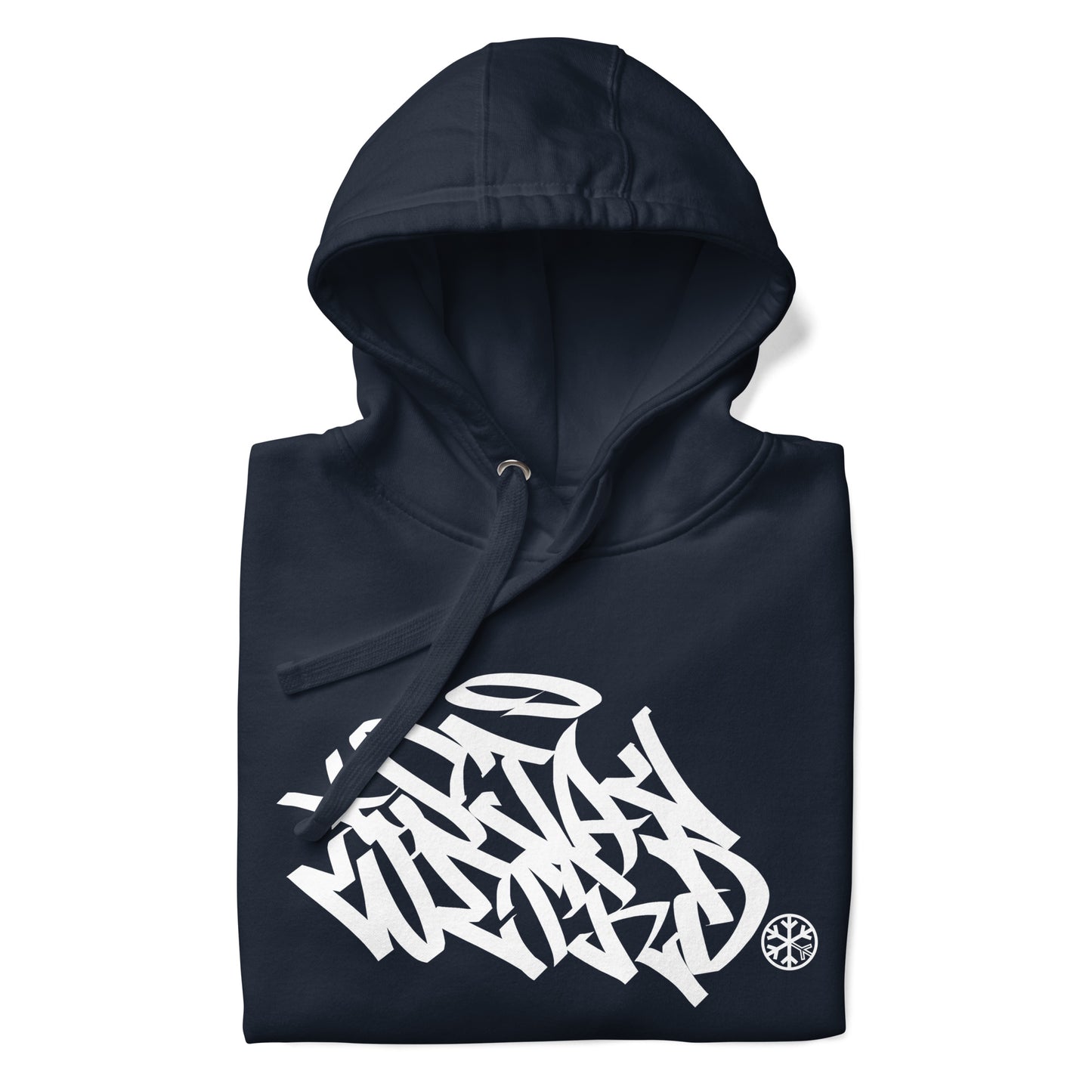 Navy-Stay Weird Graffiti Tag Hoodie from B.Different Clothing, folded, graffiti-inspired streetwear
