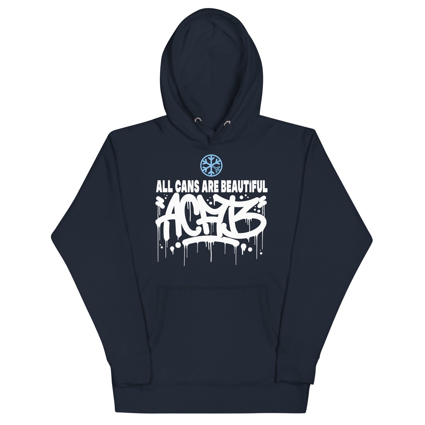 Navy-Acab Graffiti Tag Hoodie from B.Different Clothing, front view, graffiti-inspired streetwear