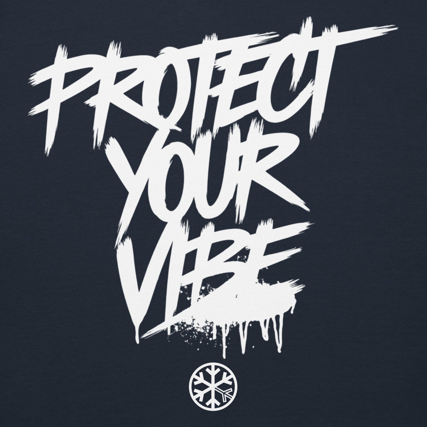 Navy-Protect Your Vibe Graffiti Tag hoodie from B.Different Clothing, graphic, graffiti-inspired streetwear