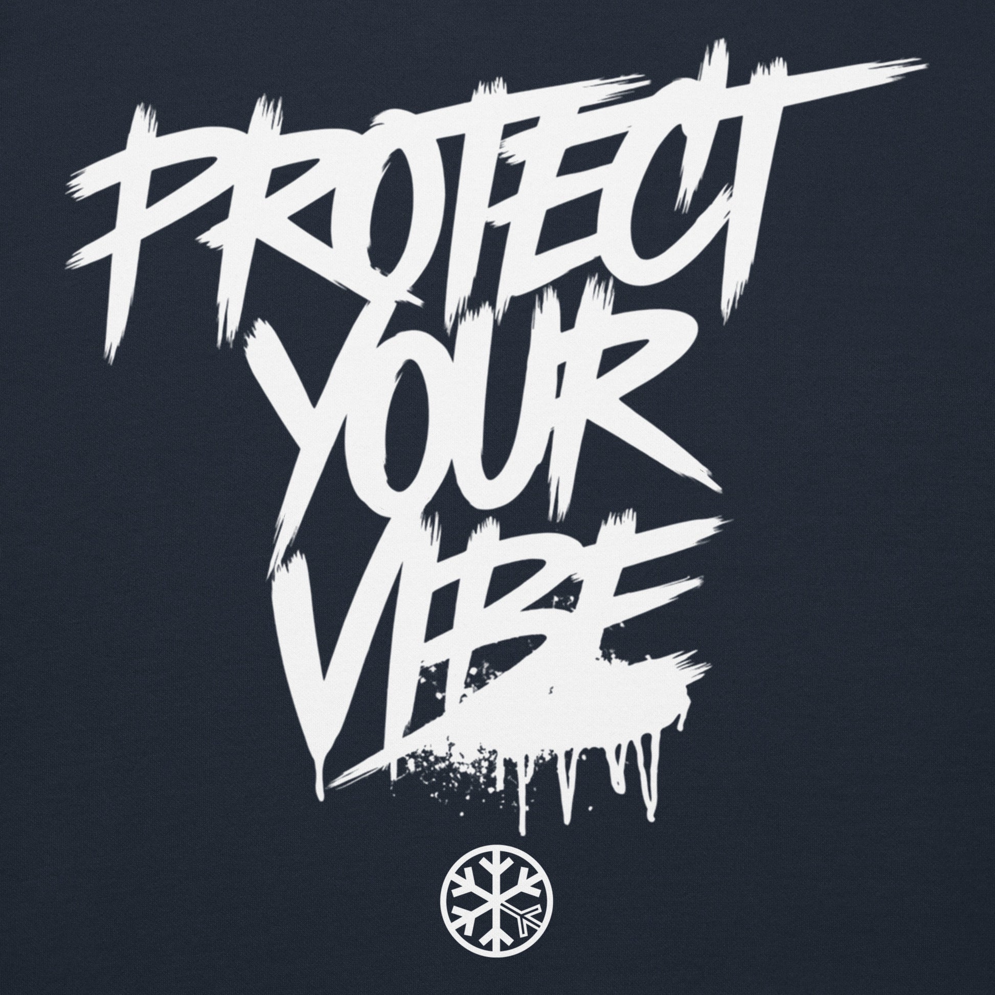 Navy-Protect Your Vibe Graffiti Tag hoodie from B.Different Clothing, graphic, graffiti-inspired streetwear