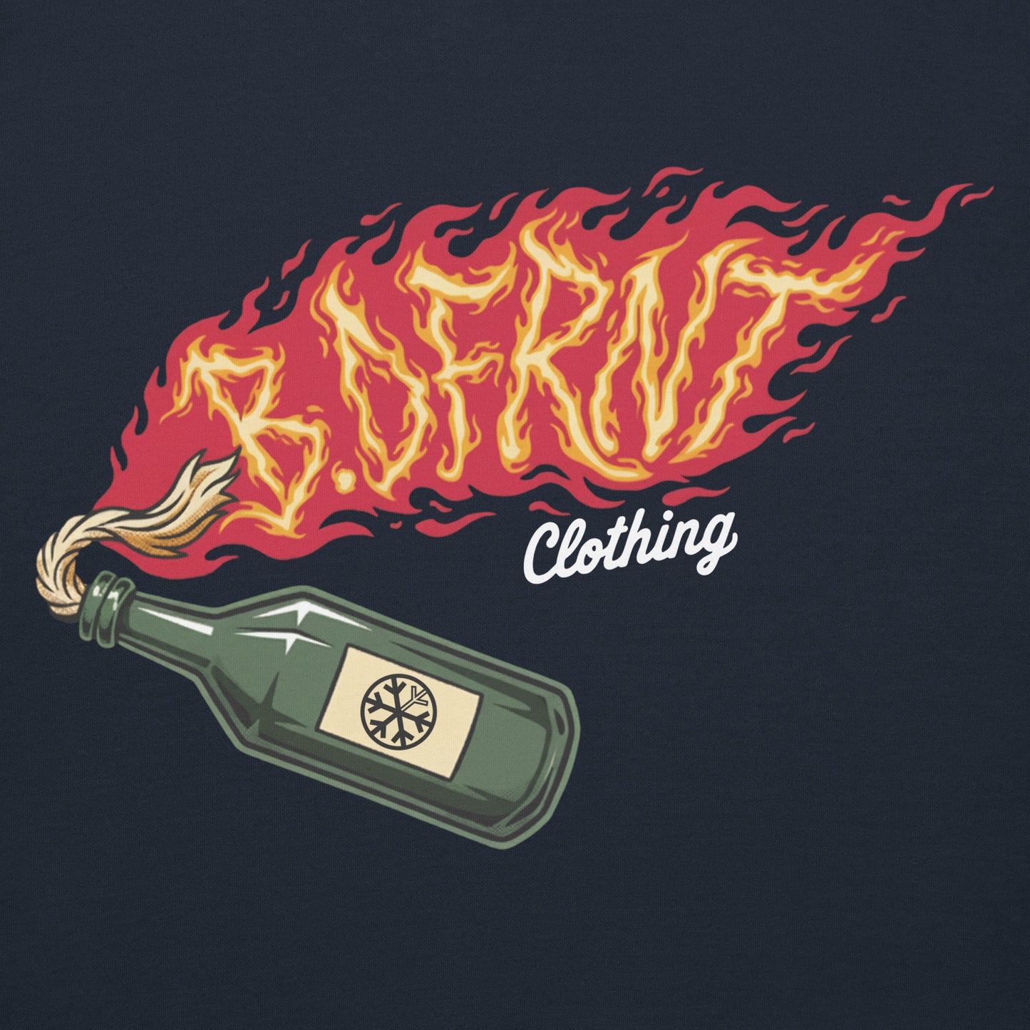 Navy-Molotov Graffiti Hoodie from B.Different Clothing, graphic, graffiti-inspired streetwear