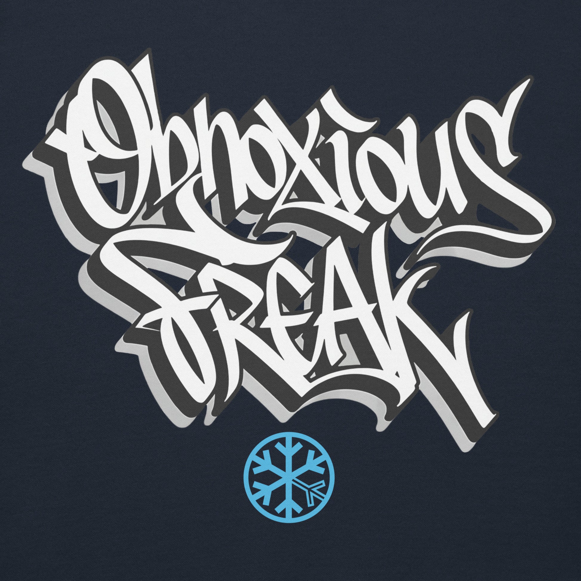 Navy-Obnoxious Freak Graffiti Hoodie from B.Different Clothing, graphic, graffiti-inspired streetwear