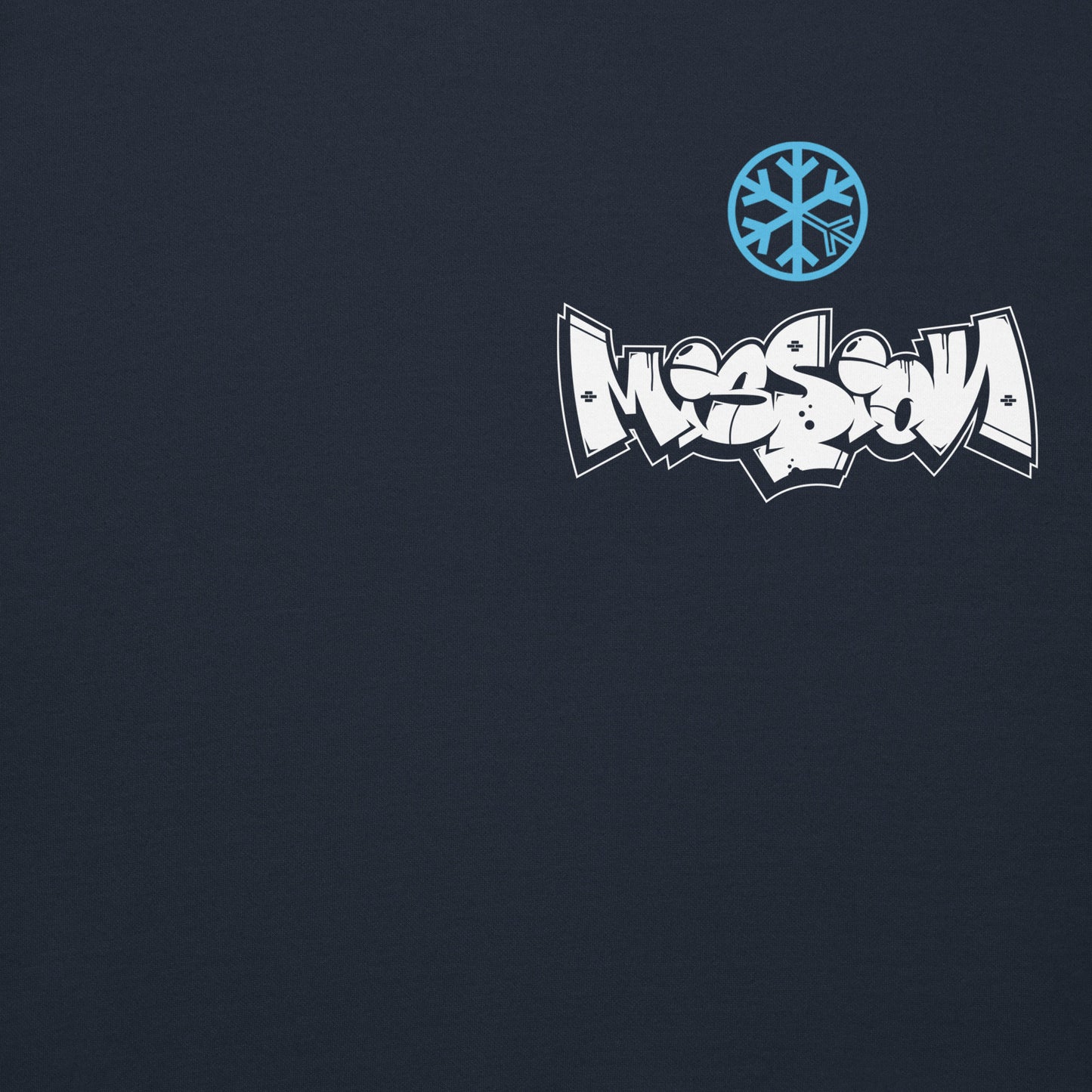 Navy-Mission Graffiti Character Hoodie from B.Different Clothing, front graphic, graffiti-inspired streetwear