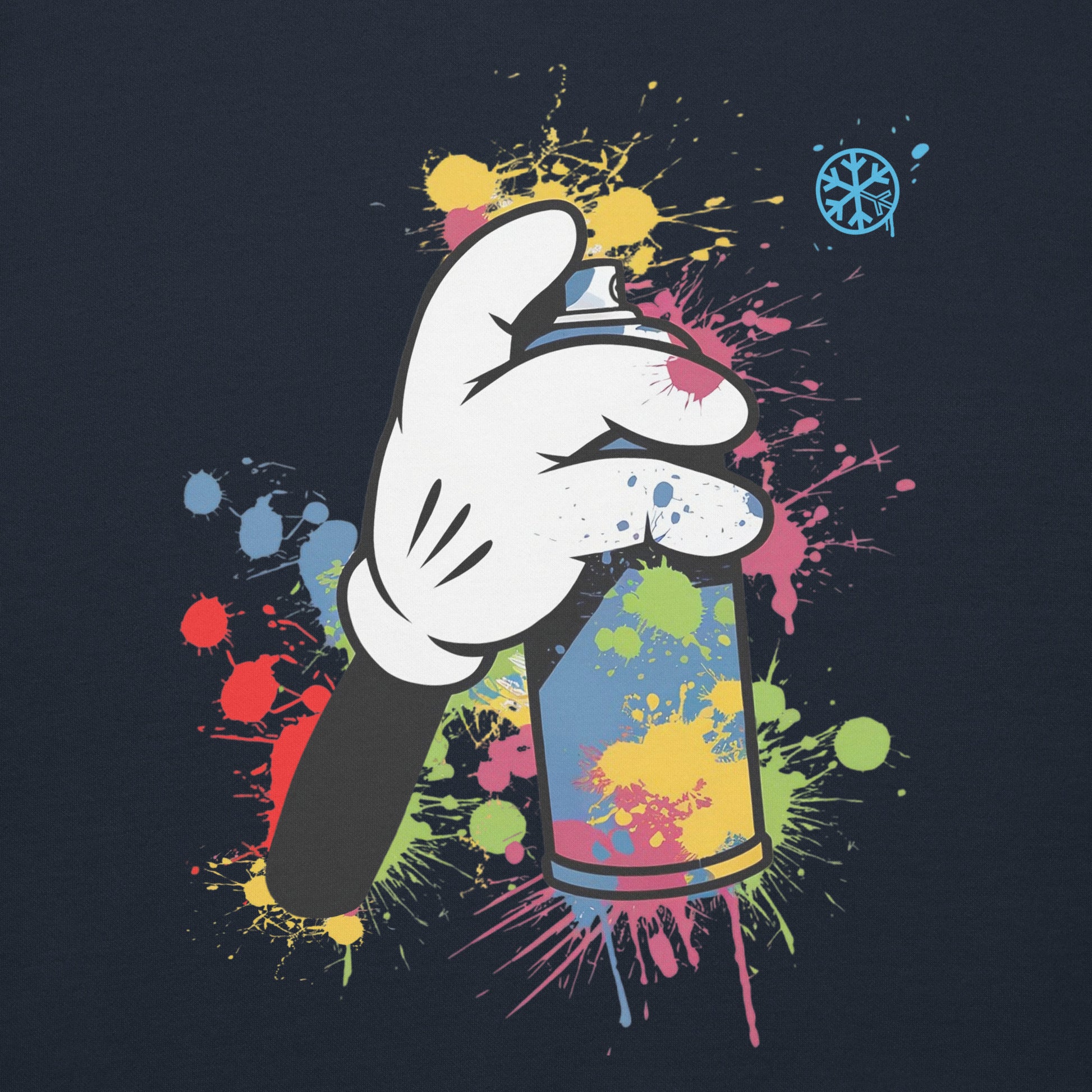 Navy-Hand Spray Can Graffiti Hoodie from B.Different Clothing, graphic, graffiti-inspired streetwear