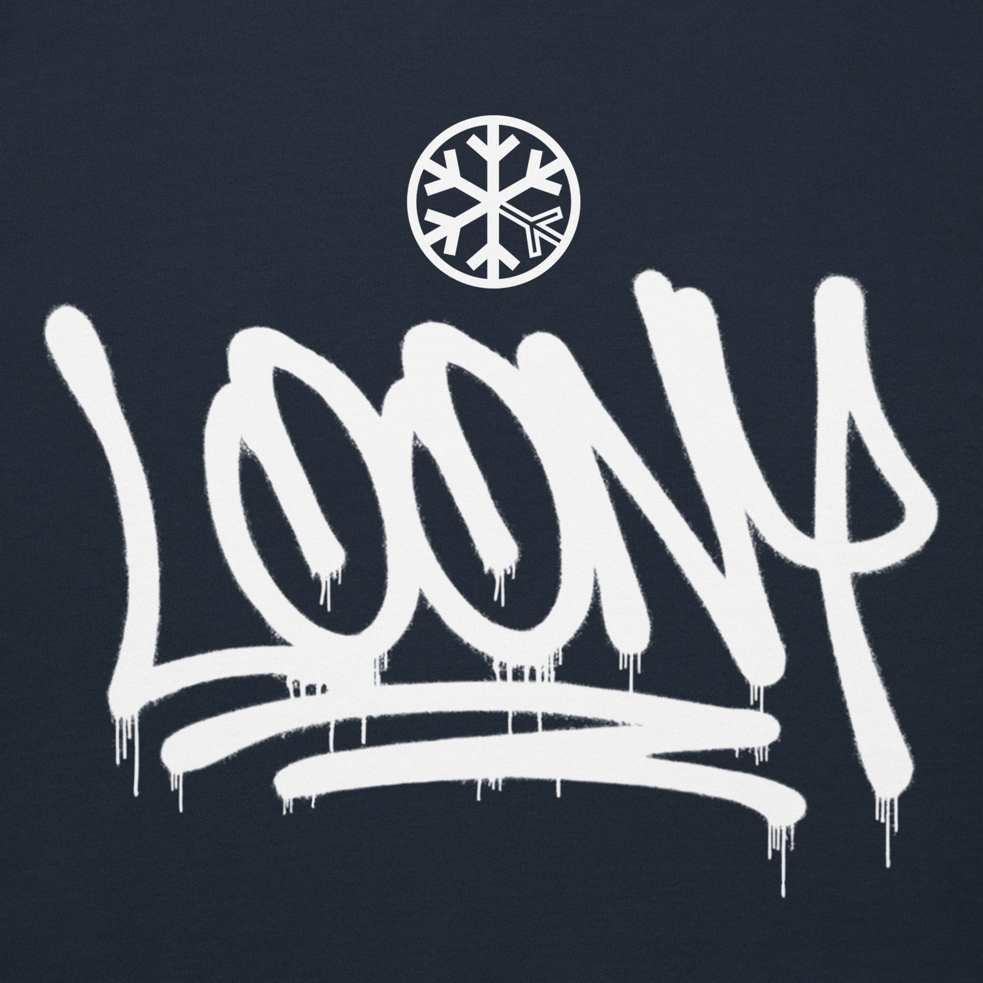Navy-Loony Graffiti Tag Hoodie from B.Different Clothing, graphic, graffiti-inspired streetwear