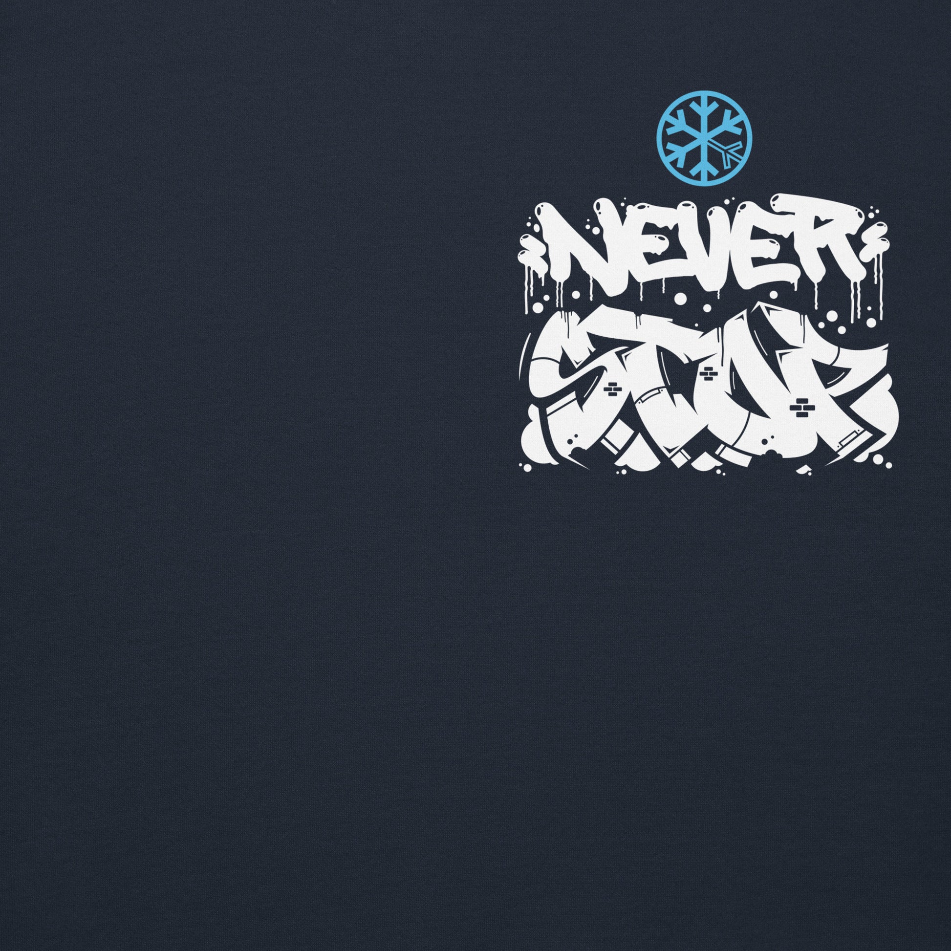 Navy-Never Stop Graffiti Character Hoodie from B.Different Clothing, front graphic, graffiti-inspired streetwear