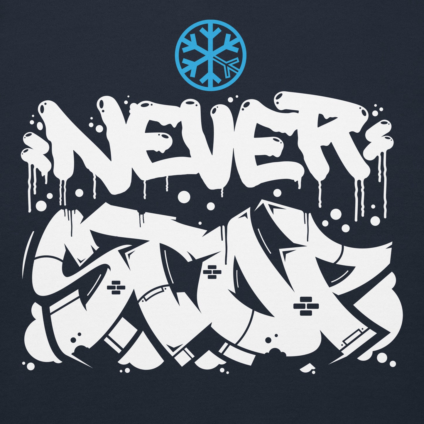 Navy-Never Stop Graffiti Piece Hoodie from B.Different Clothing, graphic, graffiti-inspired streetwear