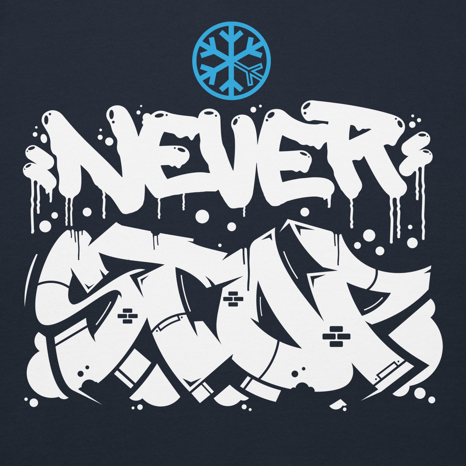 Navy-Never Stop Graffiti Piece Hoodie from B.Different Clothing, graphic, graffiti-inspired streetwear