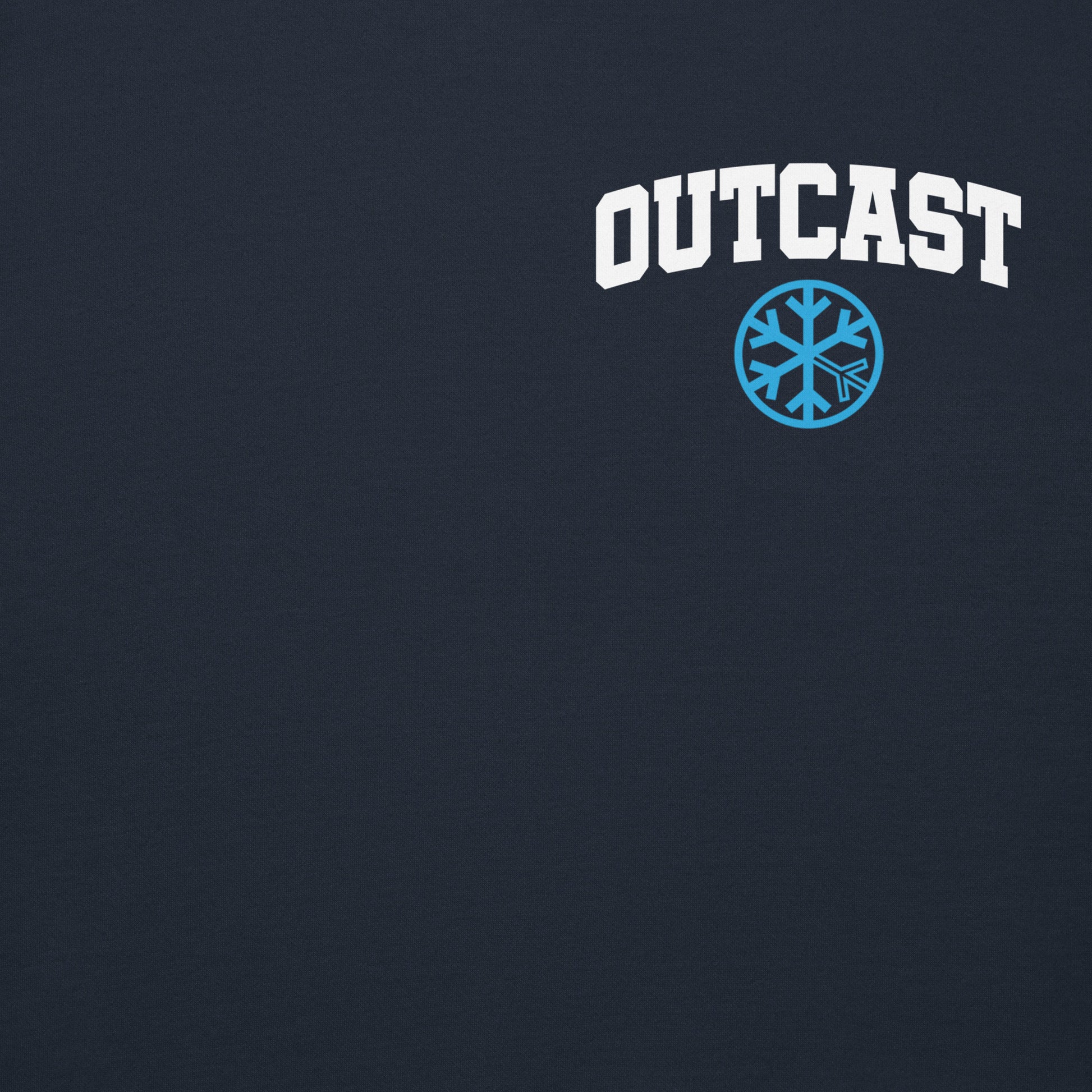 Navy-Outcast Graffiti Character Hoodie from B.Different Clothing, front graphic, graffiti-inspired streetwear