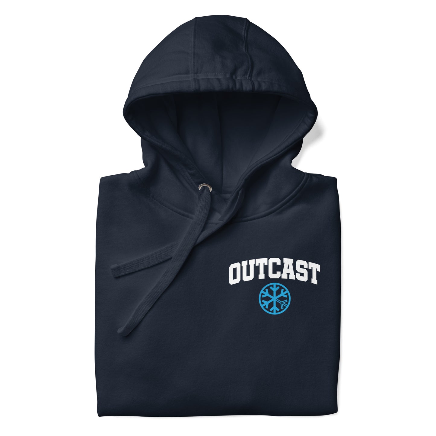 Navy-Outcast Graffiti Character Hoodie from B.Different Clothing, folded, graffiti-inspired streetwear
