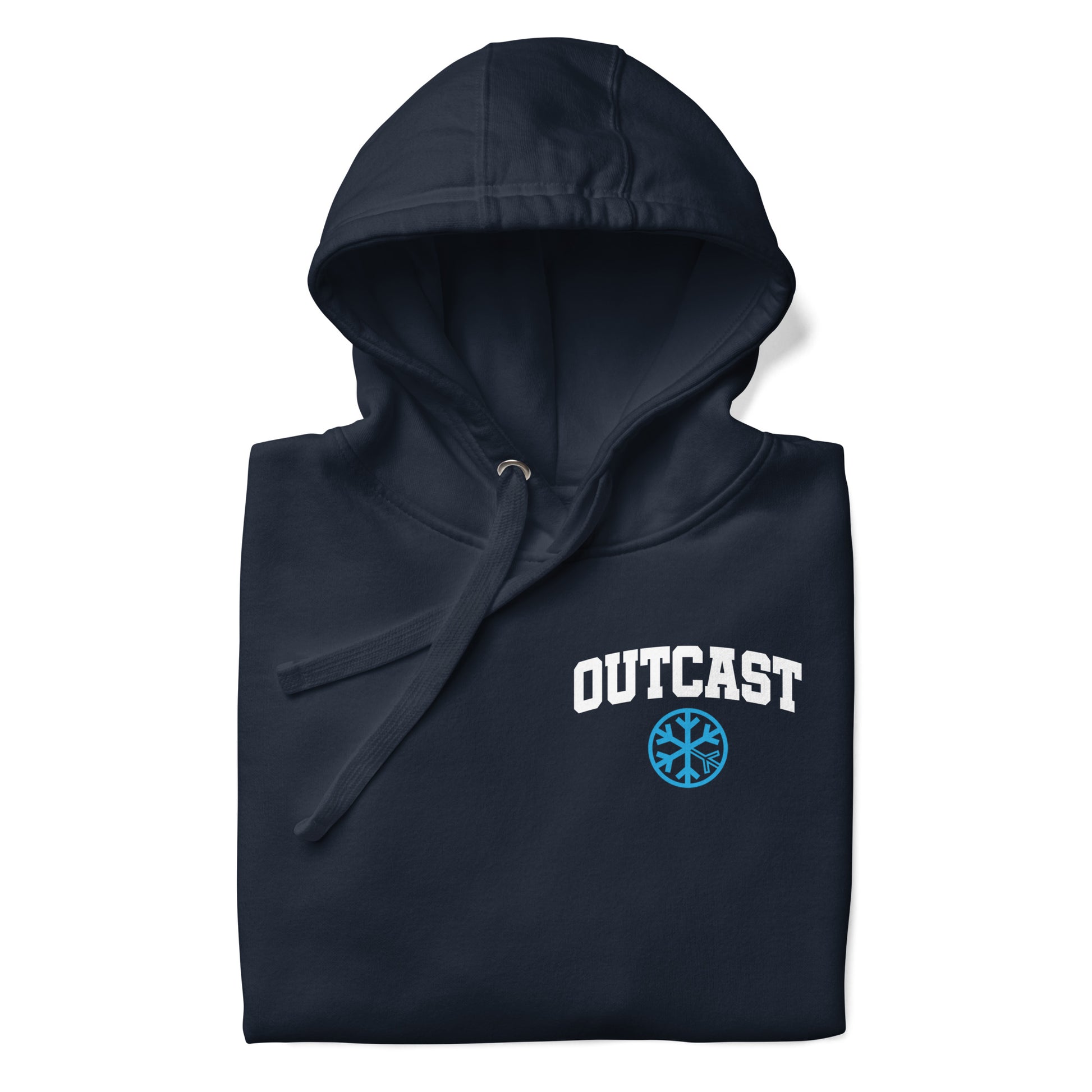 Navy-Outcast Graffiti Character Hoodie from B.Different Clothing, folded, graffiti-inspired streetwear