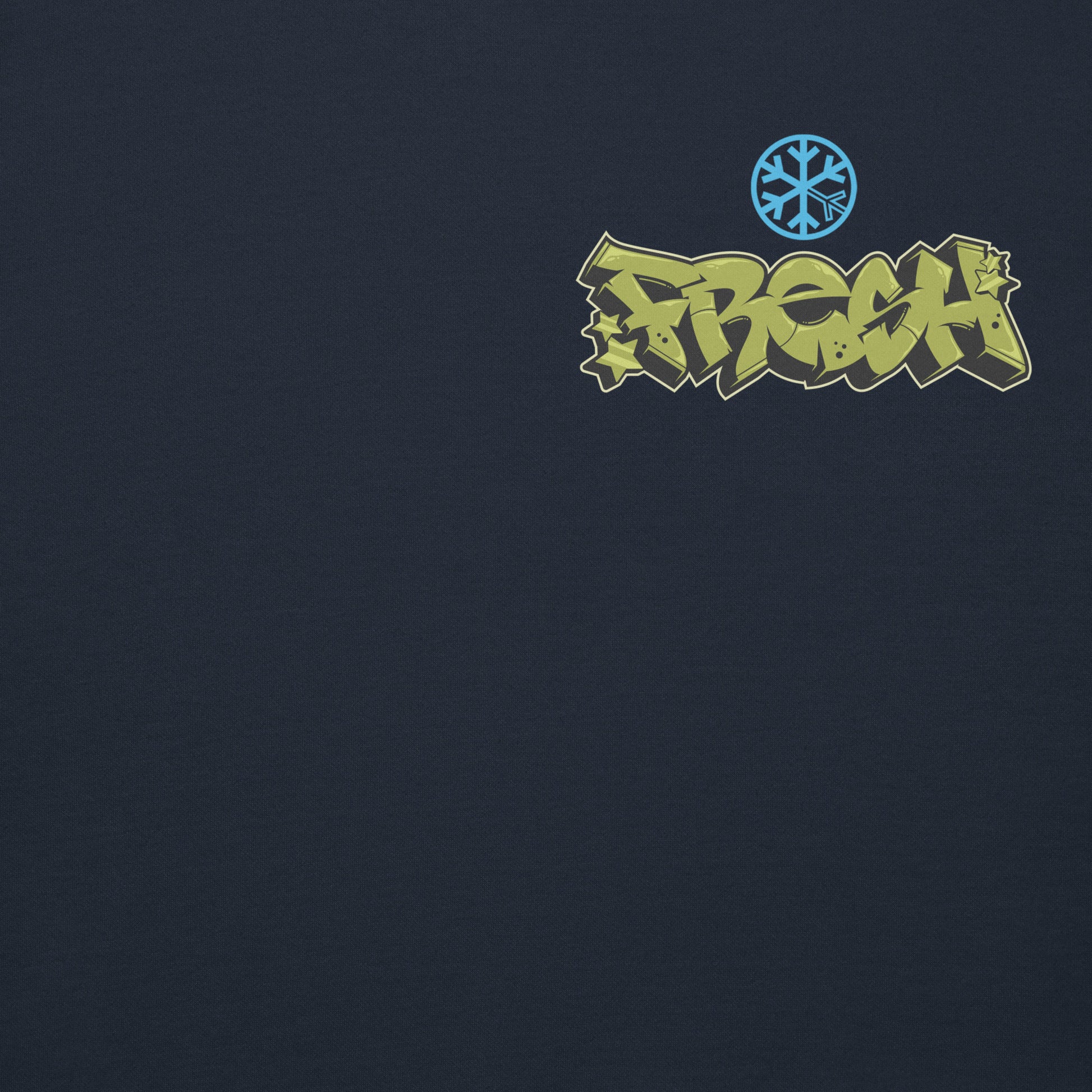 Navy-Fresh Graffiti Character Hoodie from B.Different Clothing, front graphic, graffiti-inspired streetwear