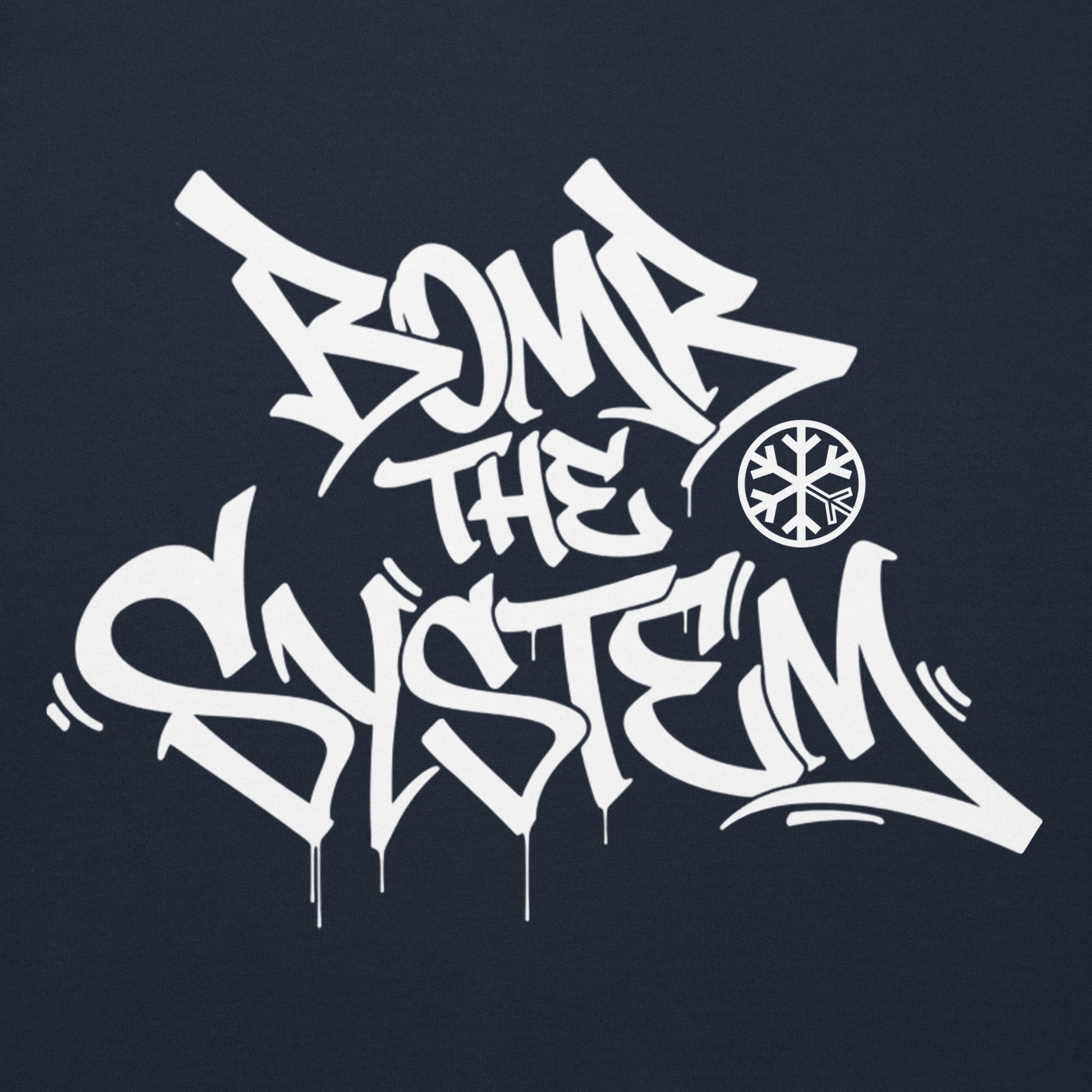 Navy-Bomb The System Graffiti Hoodie from B.Different Clothing, graphic, graffiti-inspired streetwear