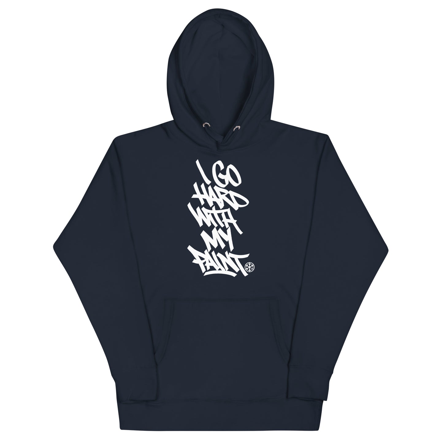 Navy-I Go Hard With My Paint Graffiti Hoodie from B.Different Clothing, front view, graffiti-inspired streetwear
