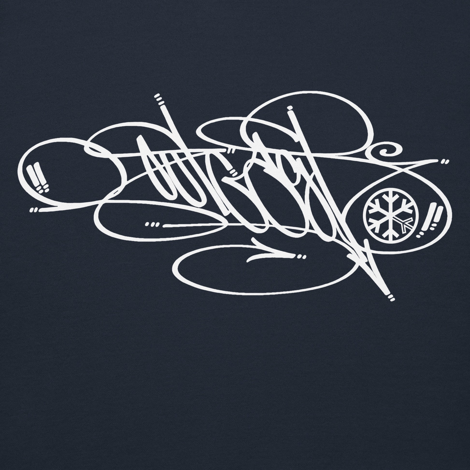 Navy-Outcast Tag Hoodie by Graffiti Dad from B.Different Clothing, graphic, graffiti-inspired streetwear