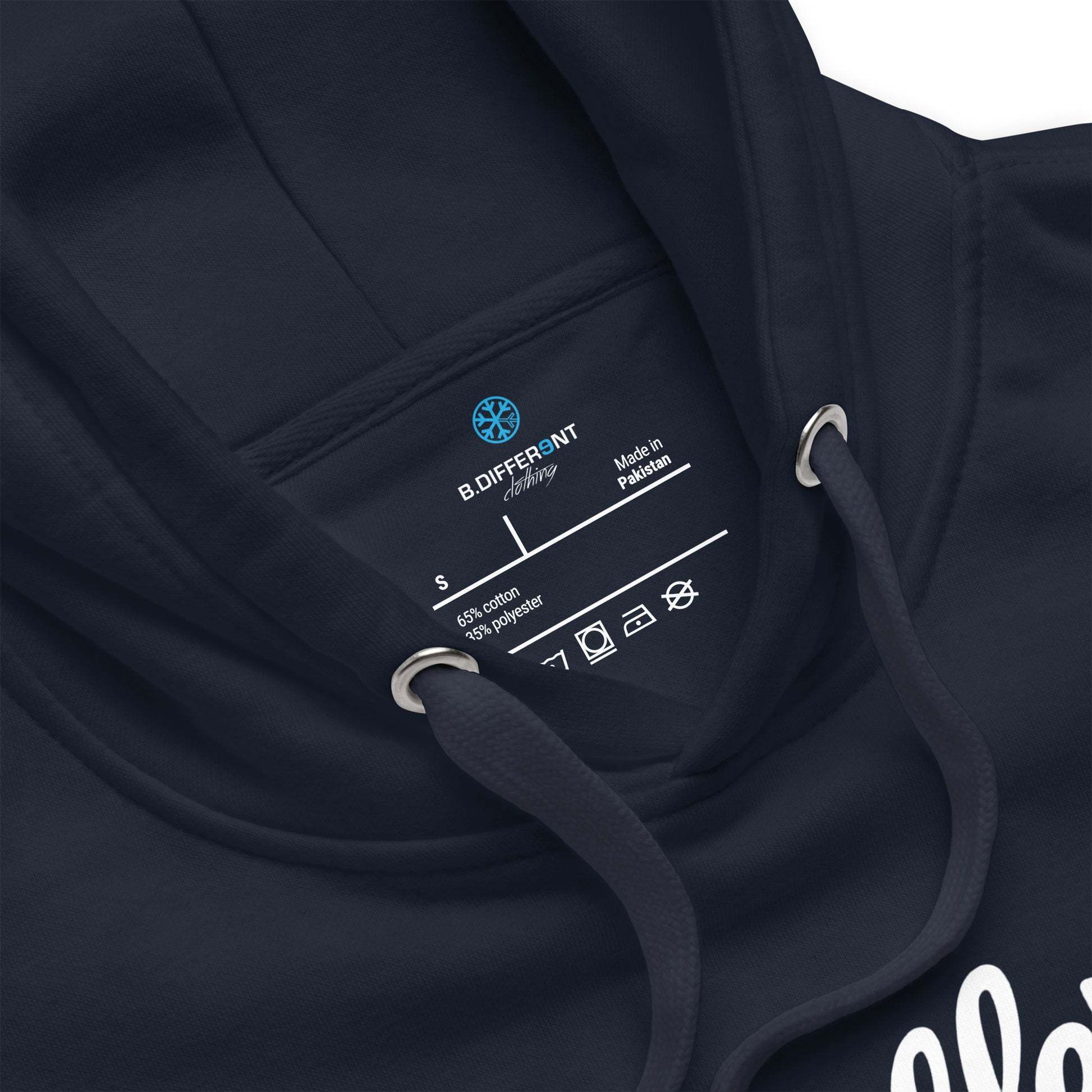 Navy-The League Hoodie from B.Different Clothing, collar, graffiti-inspired streetwear