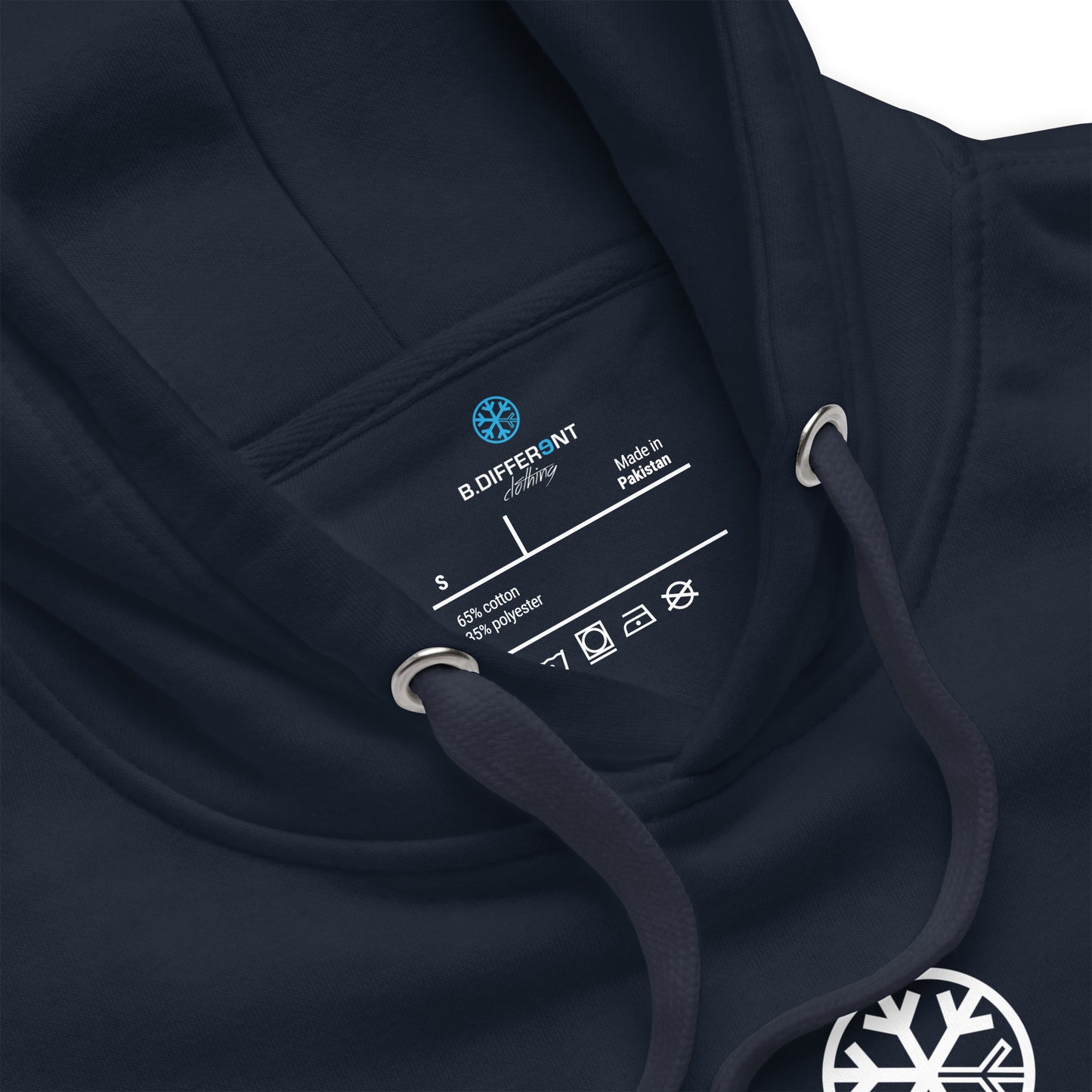 Navy-Antihero Graffiti Tag Hoodie from B.Different Clothing, collar, graffiti-inspired streetwear