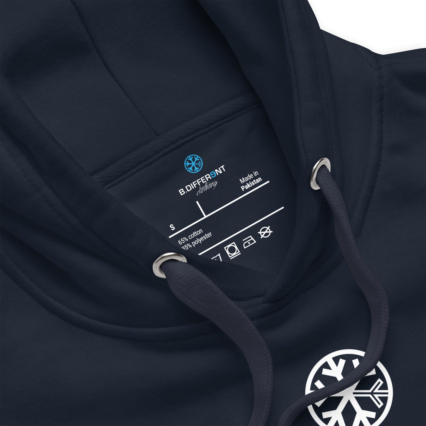 Navy-Loony Graffiti Tag Hoodie from B.Different Clothing, collar, graffiti-inspired streetwear