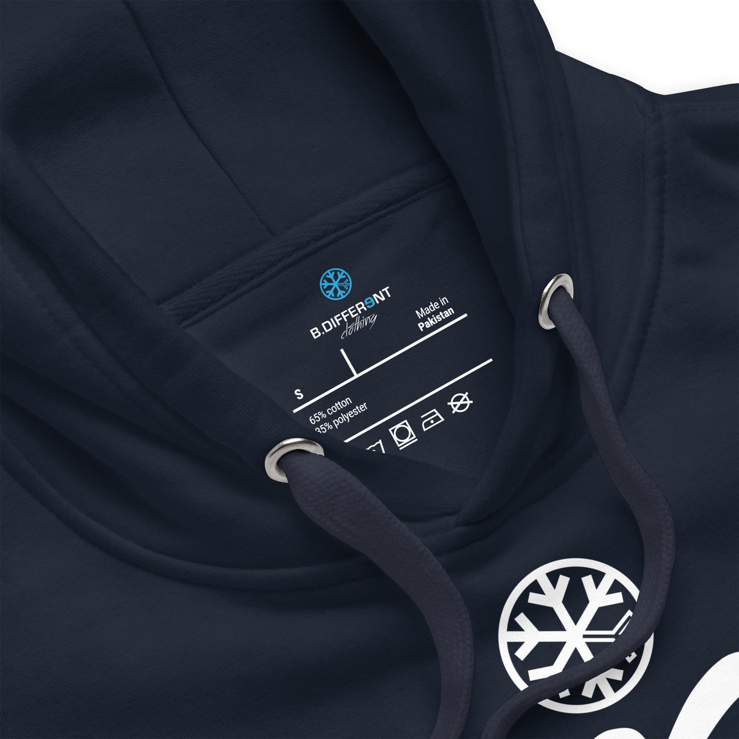 Navy-Stay Weird Hoodie from B.Different Clothing, collar, graffiti-inspired streetwear