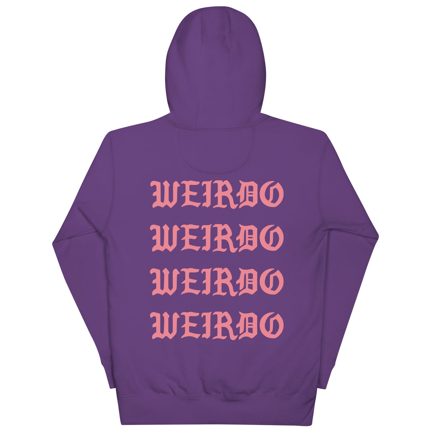 Purple-I Feel Like a Weirdo Hoodie from B.Different Clothing, back view, graffiti-inspired streetwear