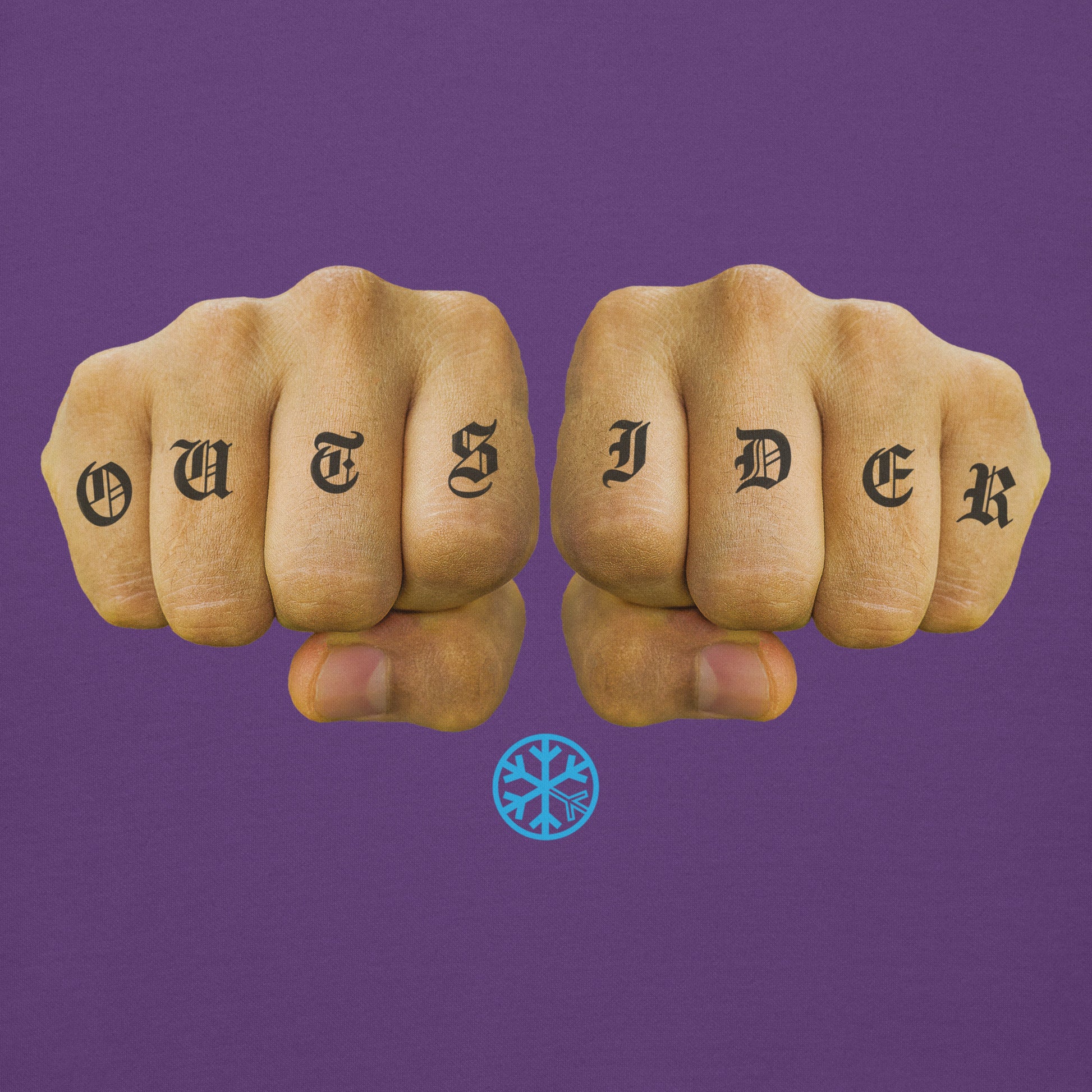 Purple-Outsider Tattoo Hoodie from B.Different Clothing, graphic, graffiti-inspired streetwear