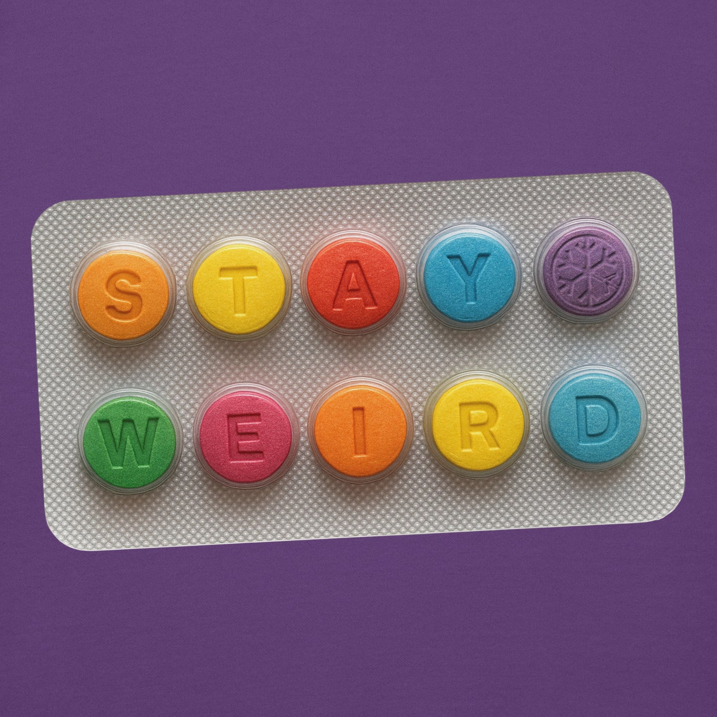 Purple-Stay Weird Pills Hoodie from B.Different Clothing, graphic, graffiti-inspired streetwear