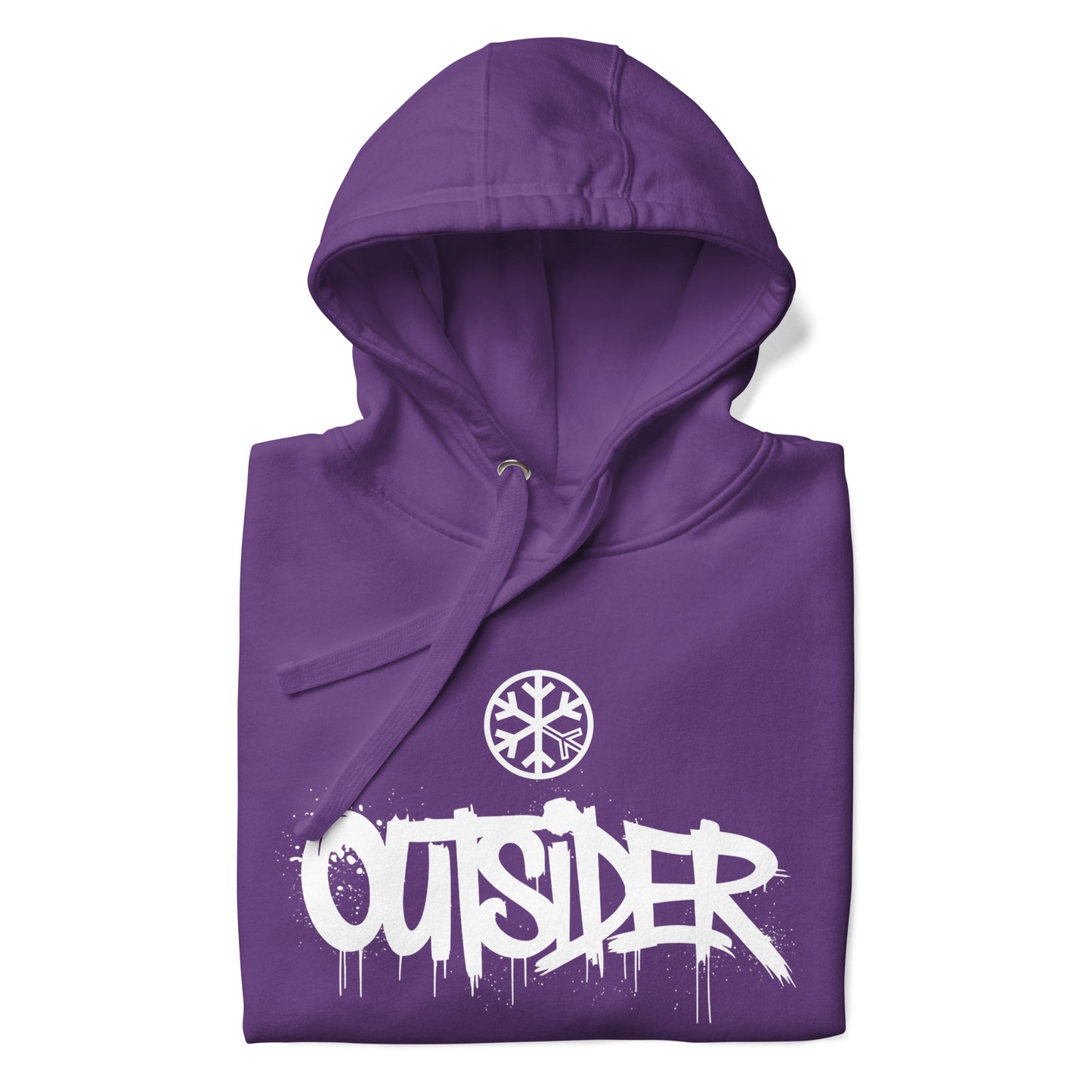 Purple-Outsider Graffiti Tag Sweatshirt from B.Different Clothing, folded, graffiti-inspired streetwear