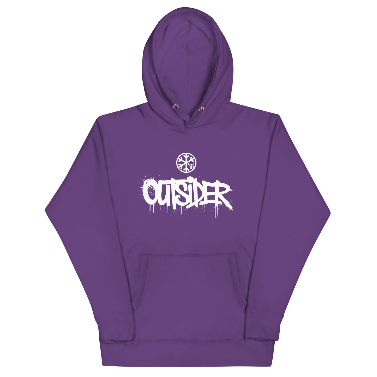 Purple-Outsider Graffiti Tag Sweatshirt from B.Different Clothing, front view, graffiti-inspired streetwear