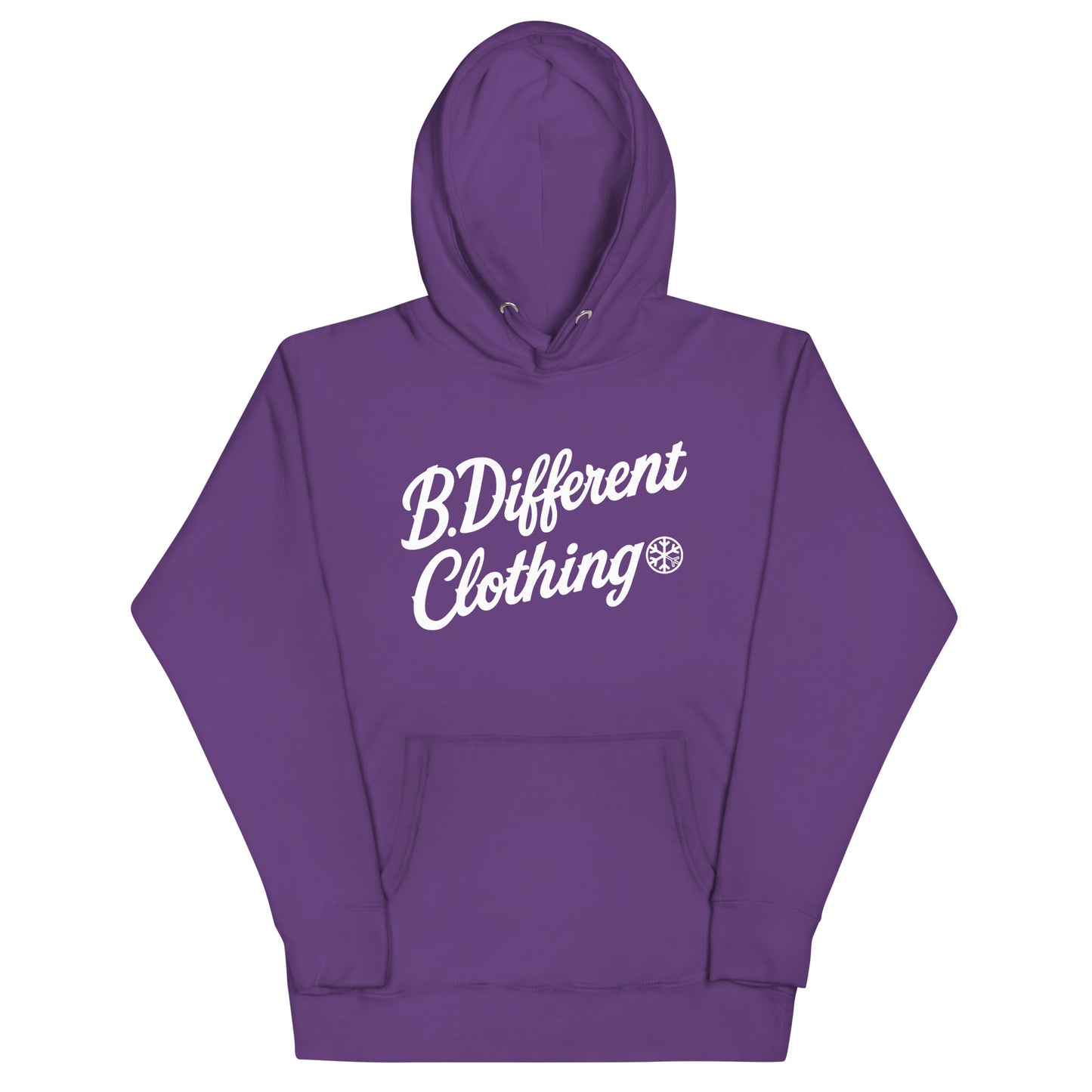 Purple-The League Hoodie from B.Different Clothing, front view, graffiti-inspired streetwear