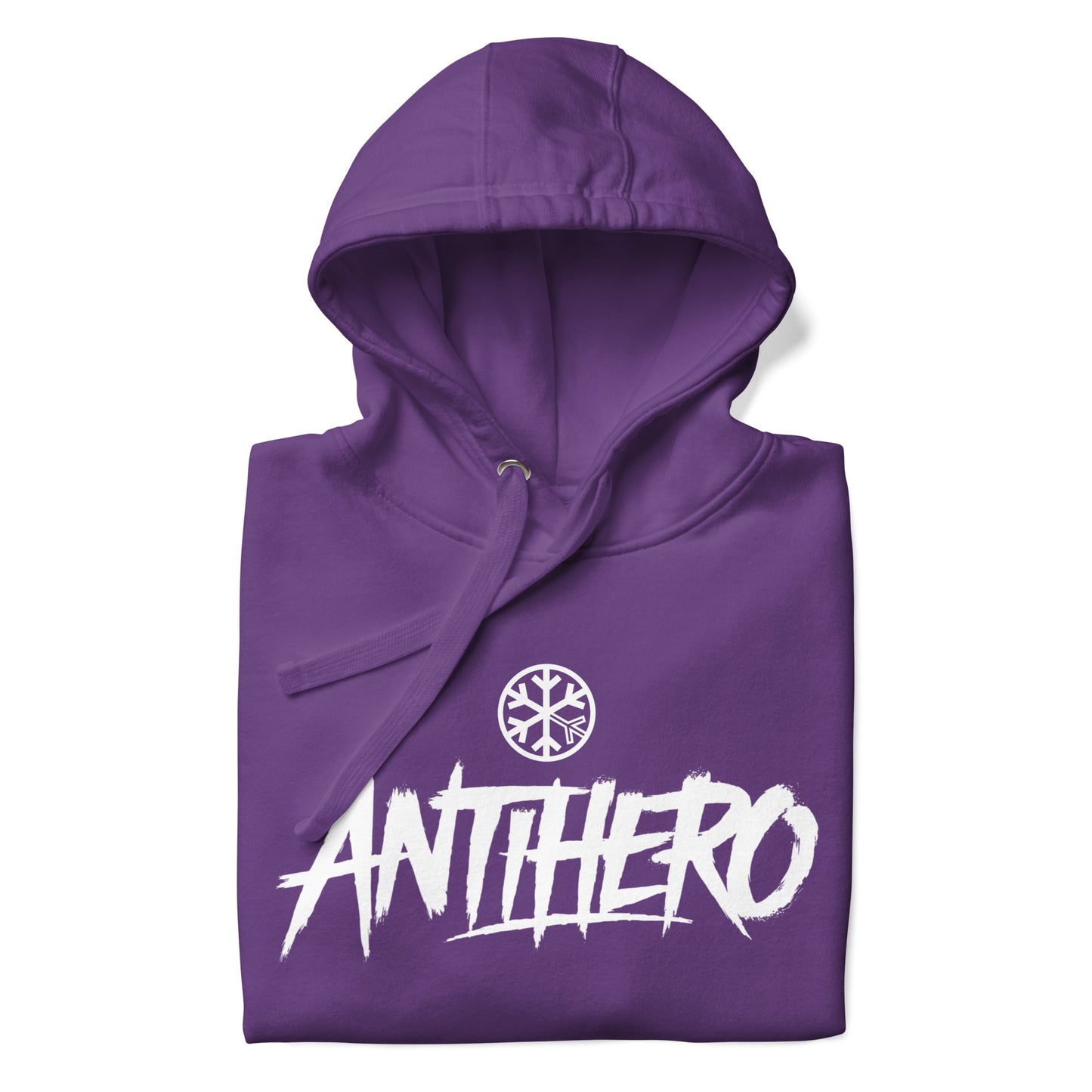 Purple-Antihero Graffiti Tag Hoodie from B.Different Clothing, folded, graffiti-inspired streetwear