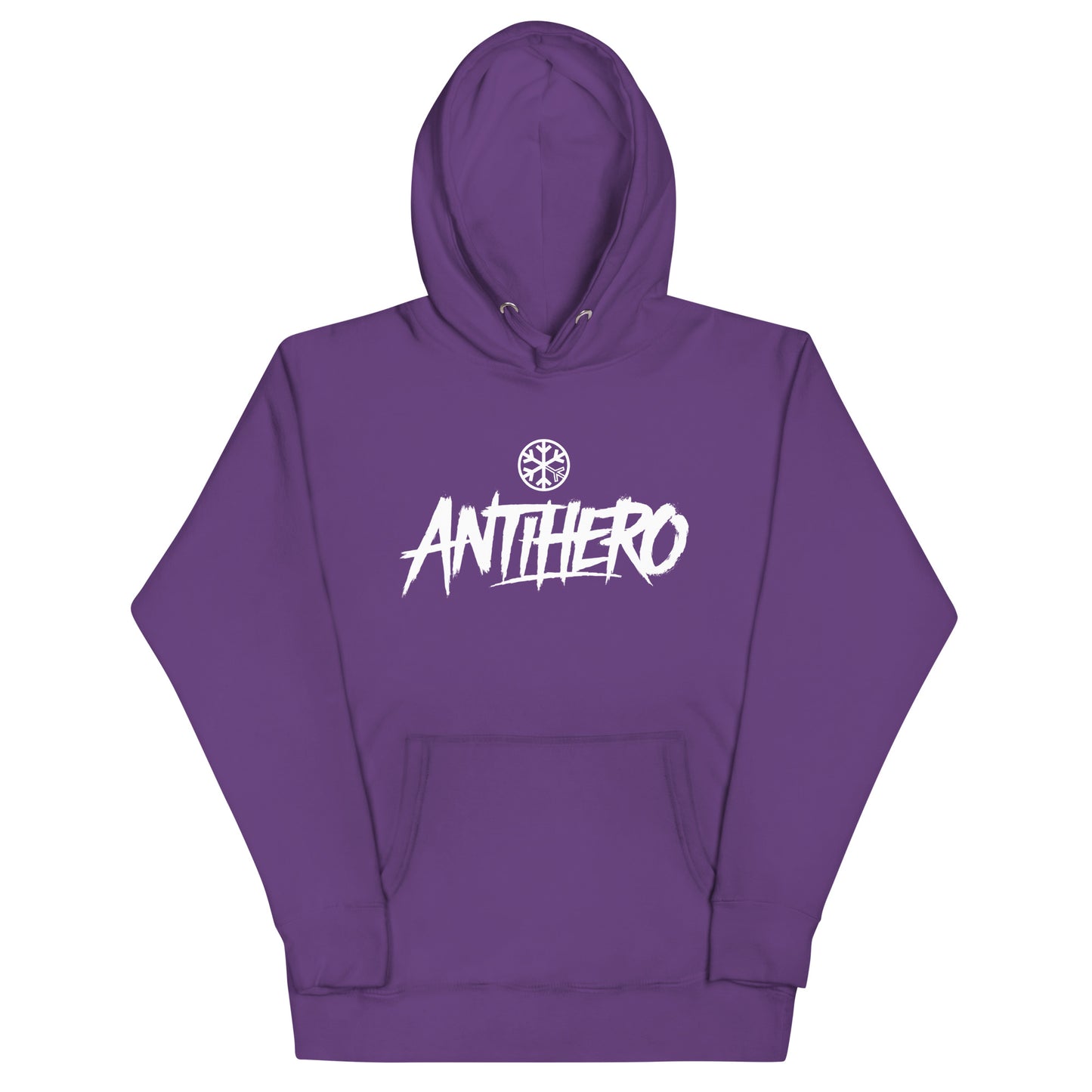 Purple-Antihero Graffiti Tag Hoodie from B.Different Clothing, front view, graffiti-inspired streetwear