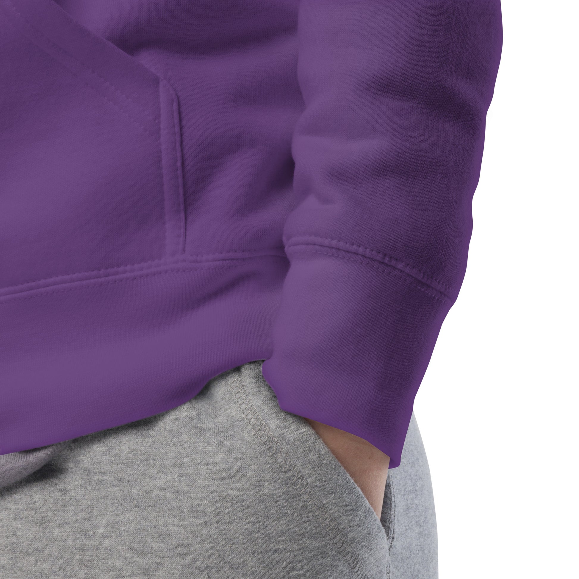 Purple-Antihero Graffiti Tag Hoodie from B.Different Clothing, detail, graffiti-inspired streetwear